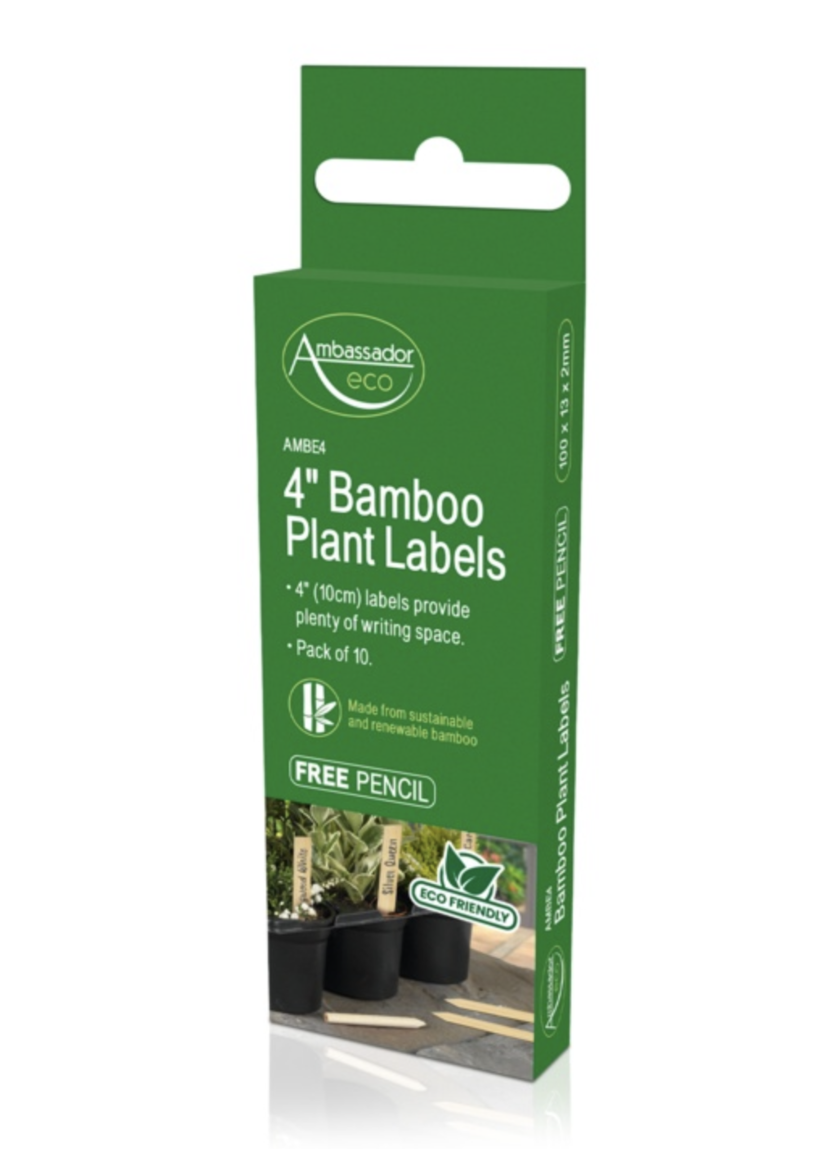 Ambassador Ambassador Bamboo Eco Plant Labels & Pencil 10 Piece 4”