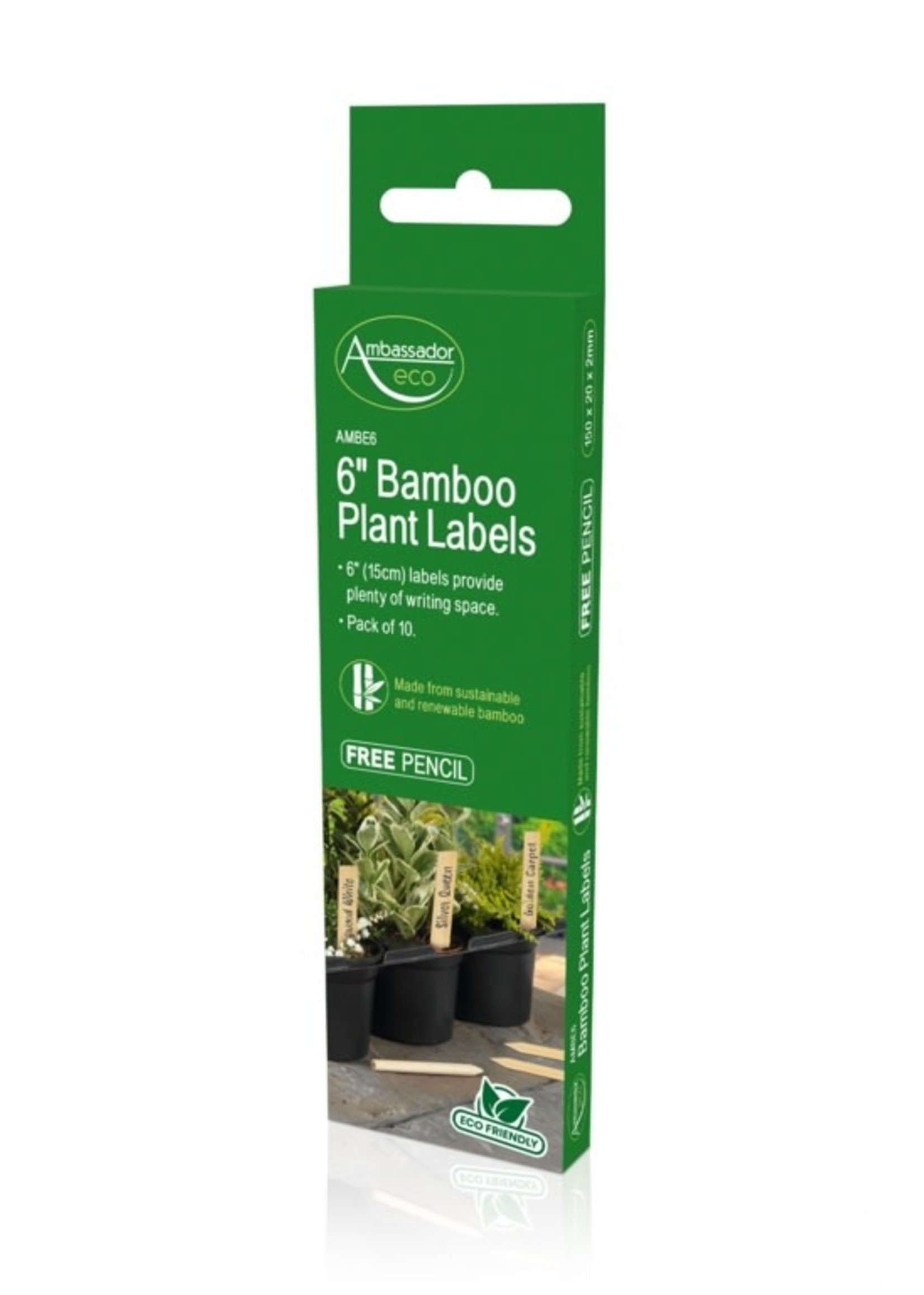 Ambassador Ambassador Bamboo Plant Labels & Pencil 10 Piece 6"