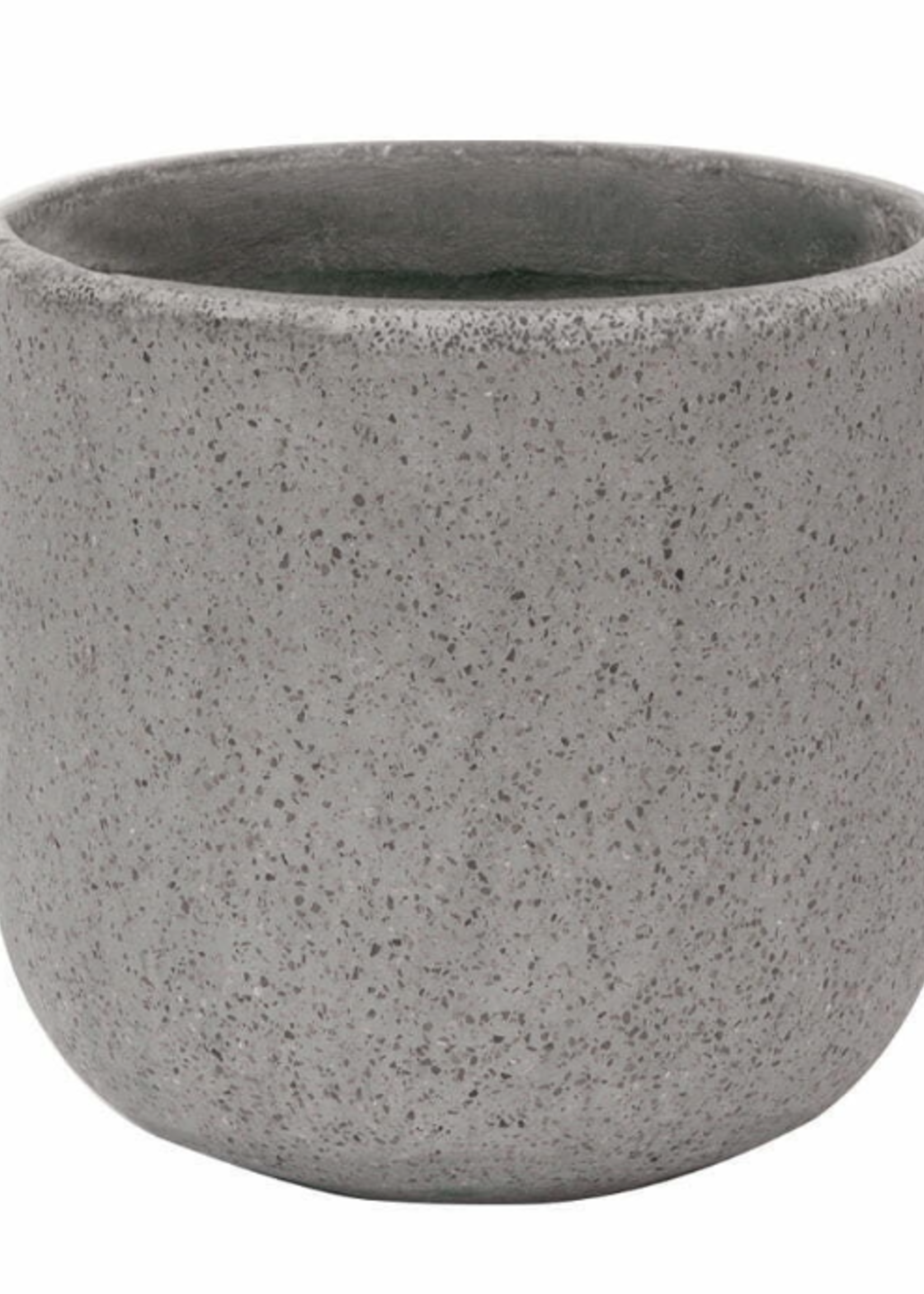 Lightweight Terrazzo Egg Pot 23cm Black or Grey