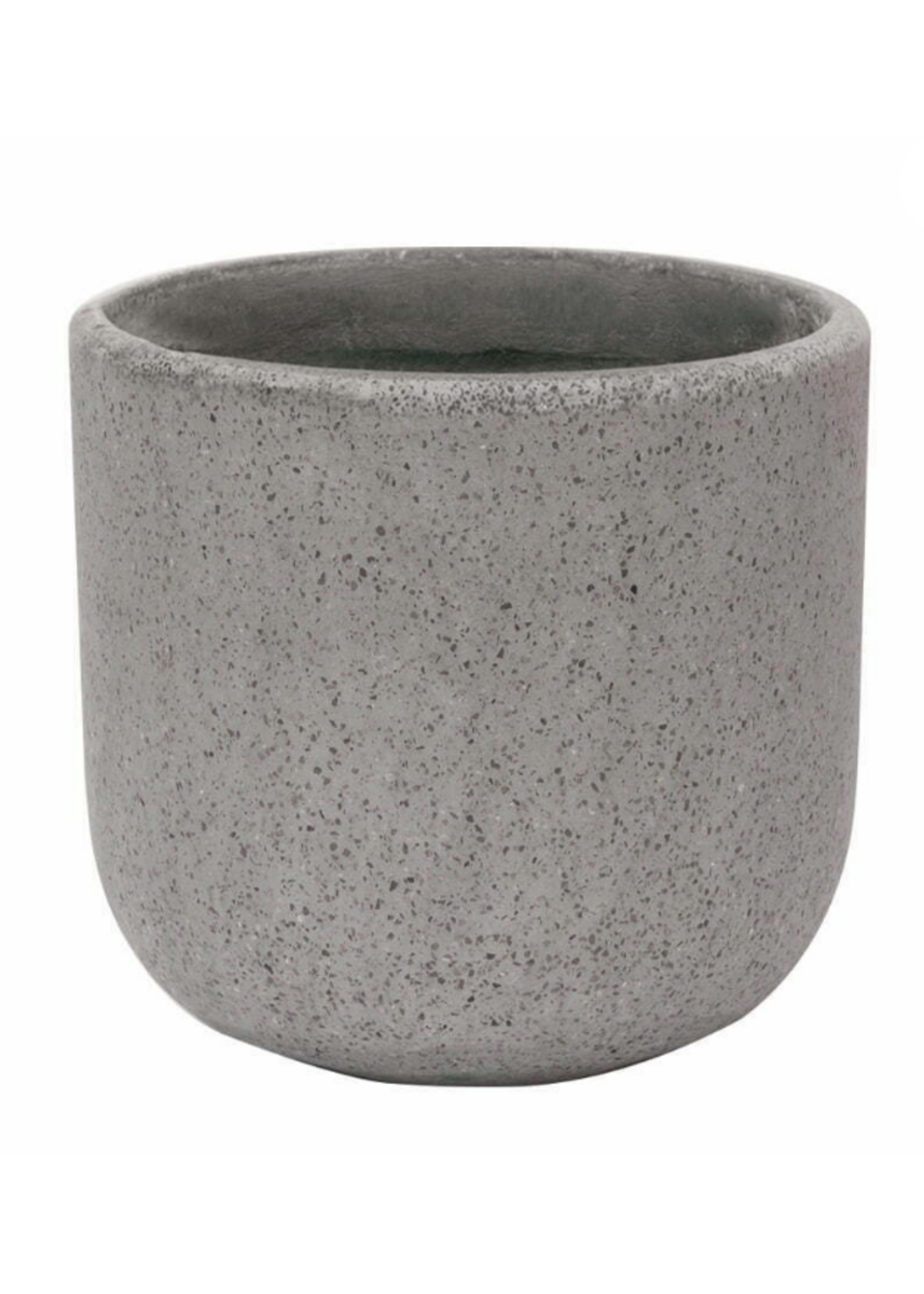Lightweight Terrazzo Egg Pot 29cm Black or Grey