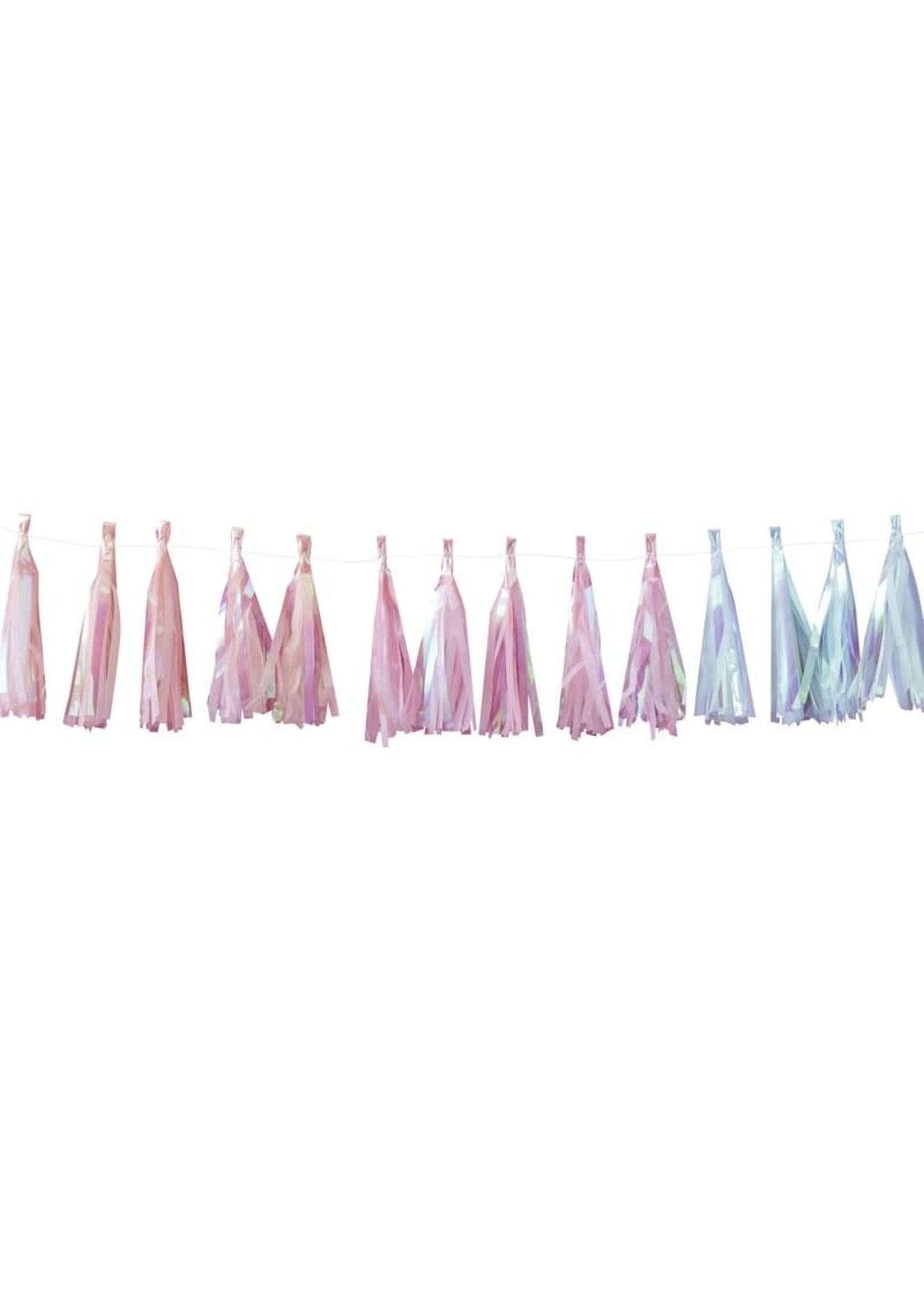 Iridescent tassels