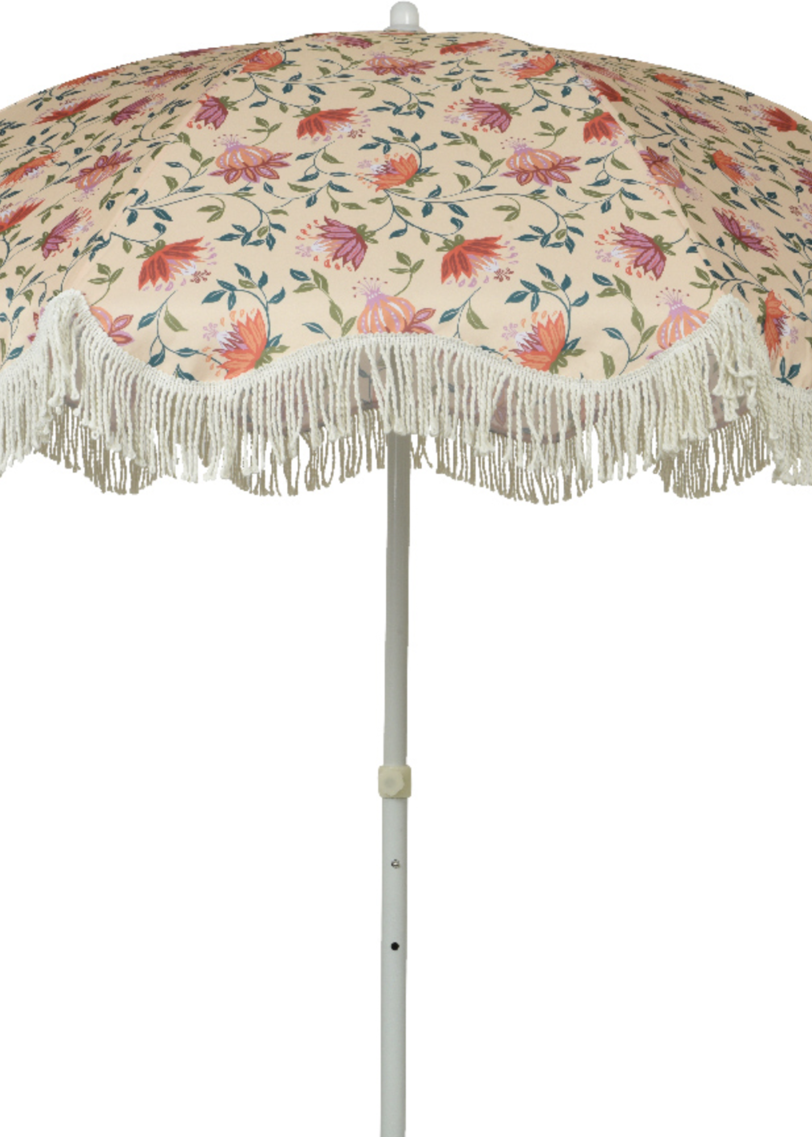 Decoris Floral Parasol with Tassels Pink Or Cream