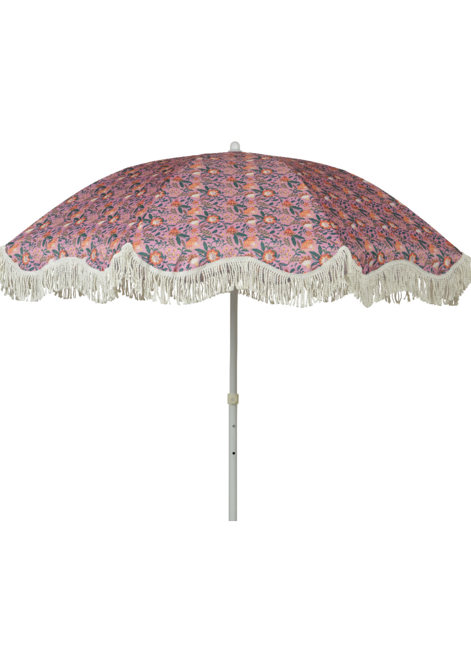 Decoris Floral Parasol with Tassels Pink Or Cream