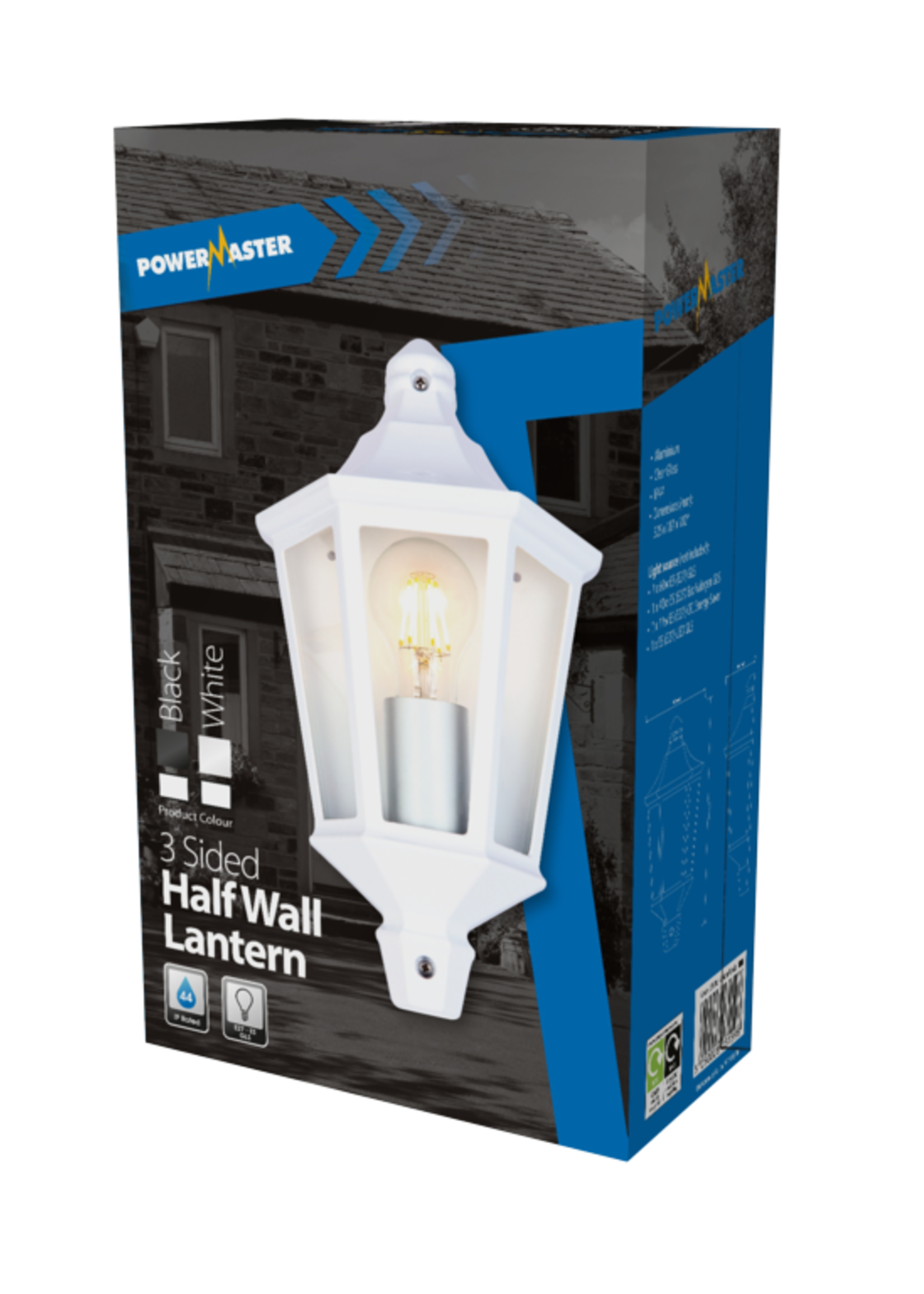 Outdoor Wall Light Half Lantern White
