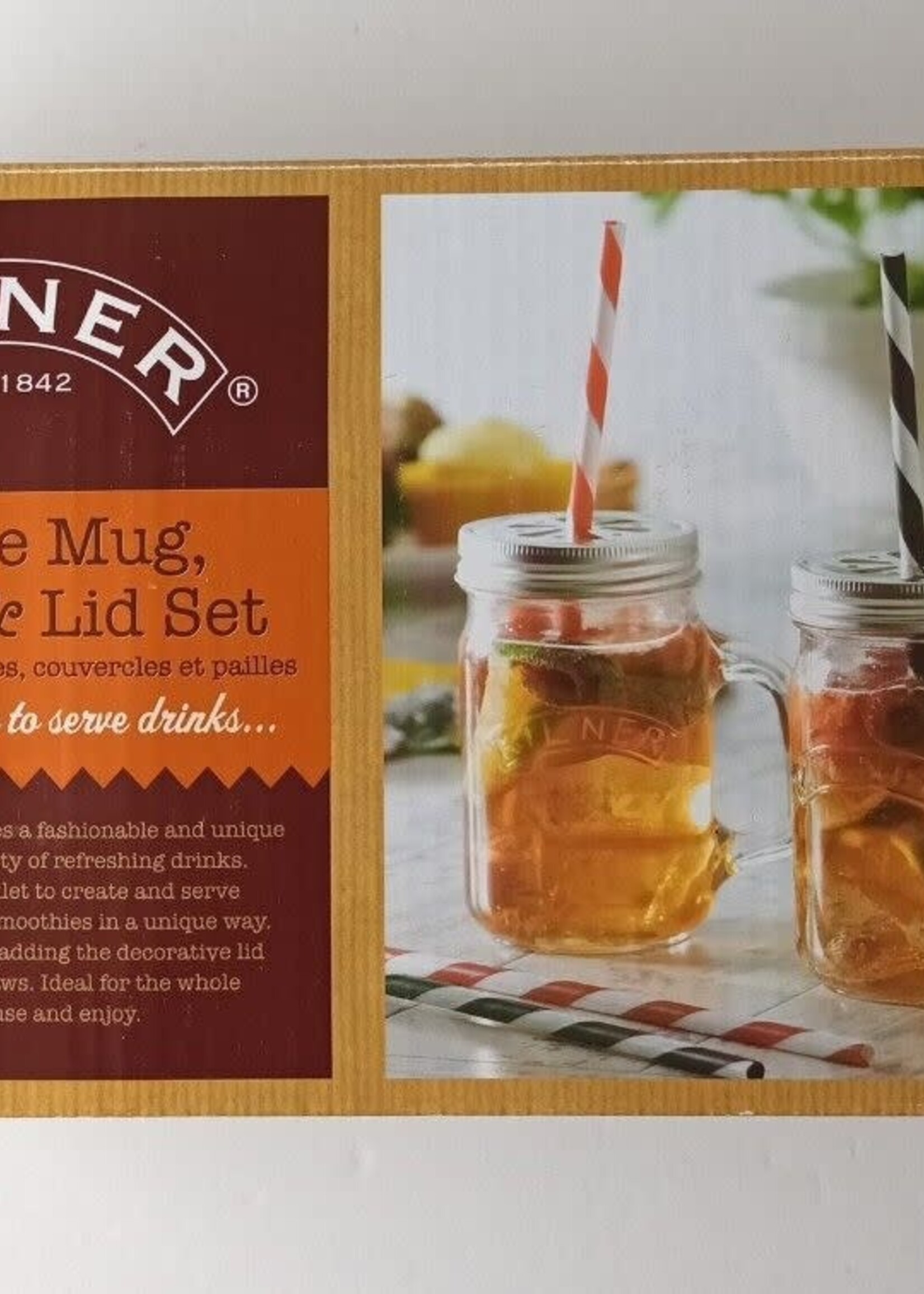 Kilner Kilner Glass Mugs & straw Set by Rayware