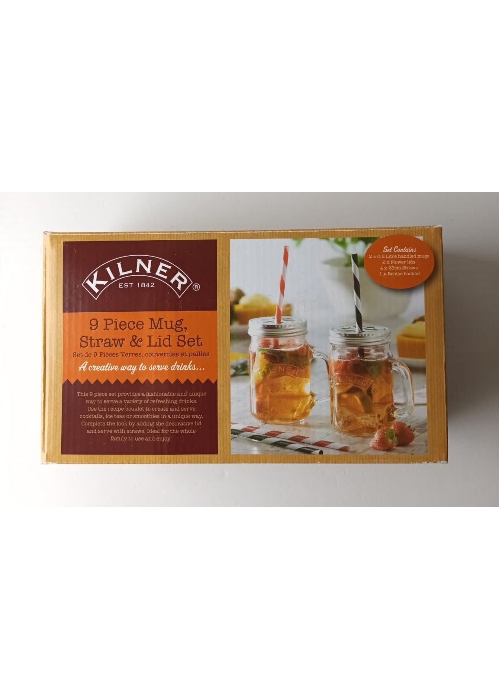 Kilner Kilner Glass Mugs & straw Set by Rayware