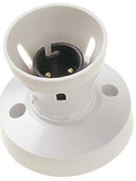 Pro-Elec Batten Lamp Holder with HO Skirt White B22 / BC