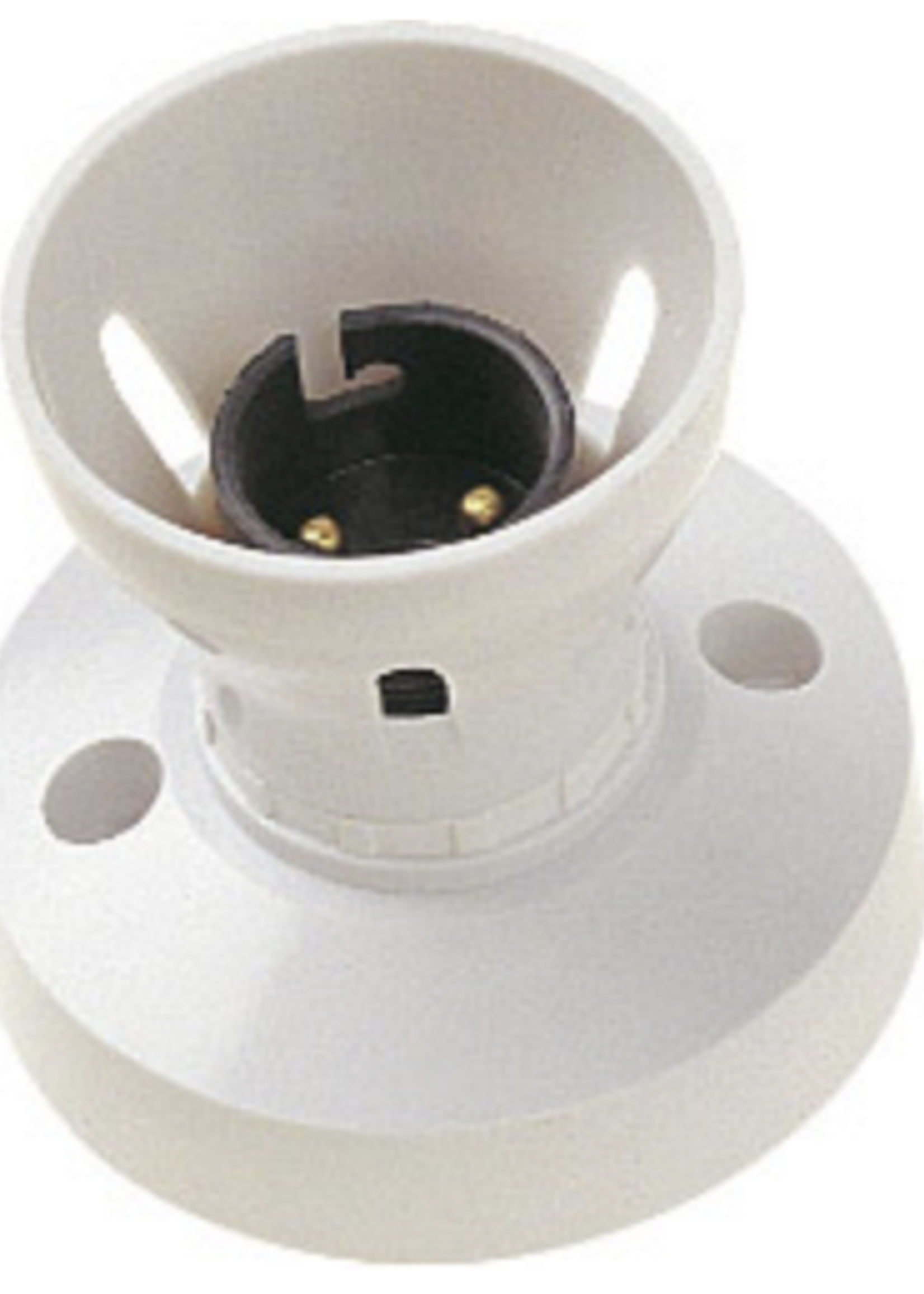 Pro-Elec Batten Lamp Holder with HO Skirt White B22 / BC