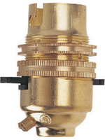Securlec Securlec Switched Lamp Holder with Earth Brass B22 / BC