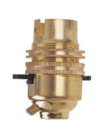 Securlec Securlec Switched Lamp Holder with Earth Brass B22 / BC