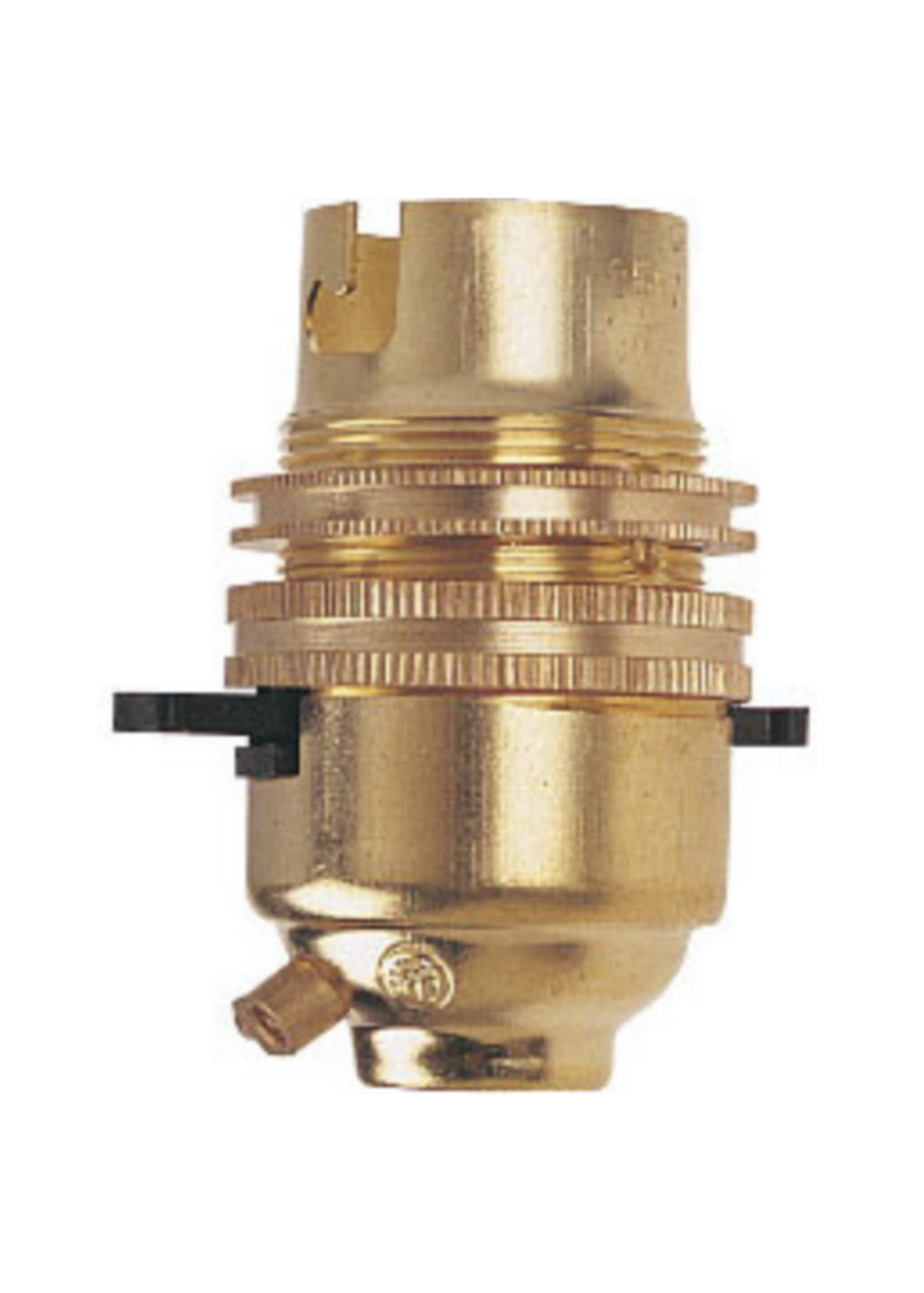 Securlec Securlec Switched Lamp Holder with Earth Brass B22 / BC