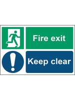 House Nameplate Co Fire Exit Keep Clear 12.5cm