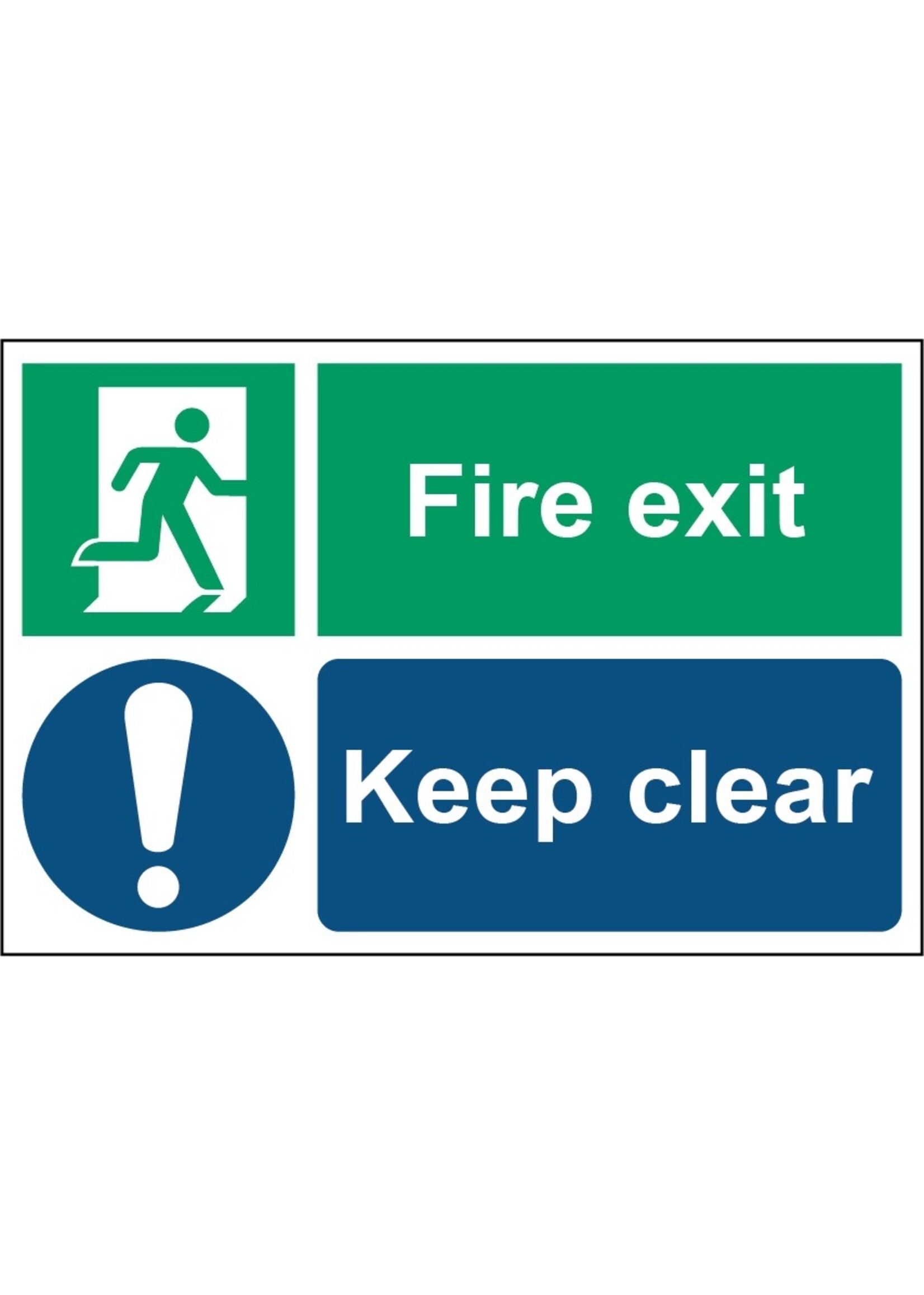 House Nameplate Co Fire Exit Keep Clear 12.5cm