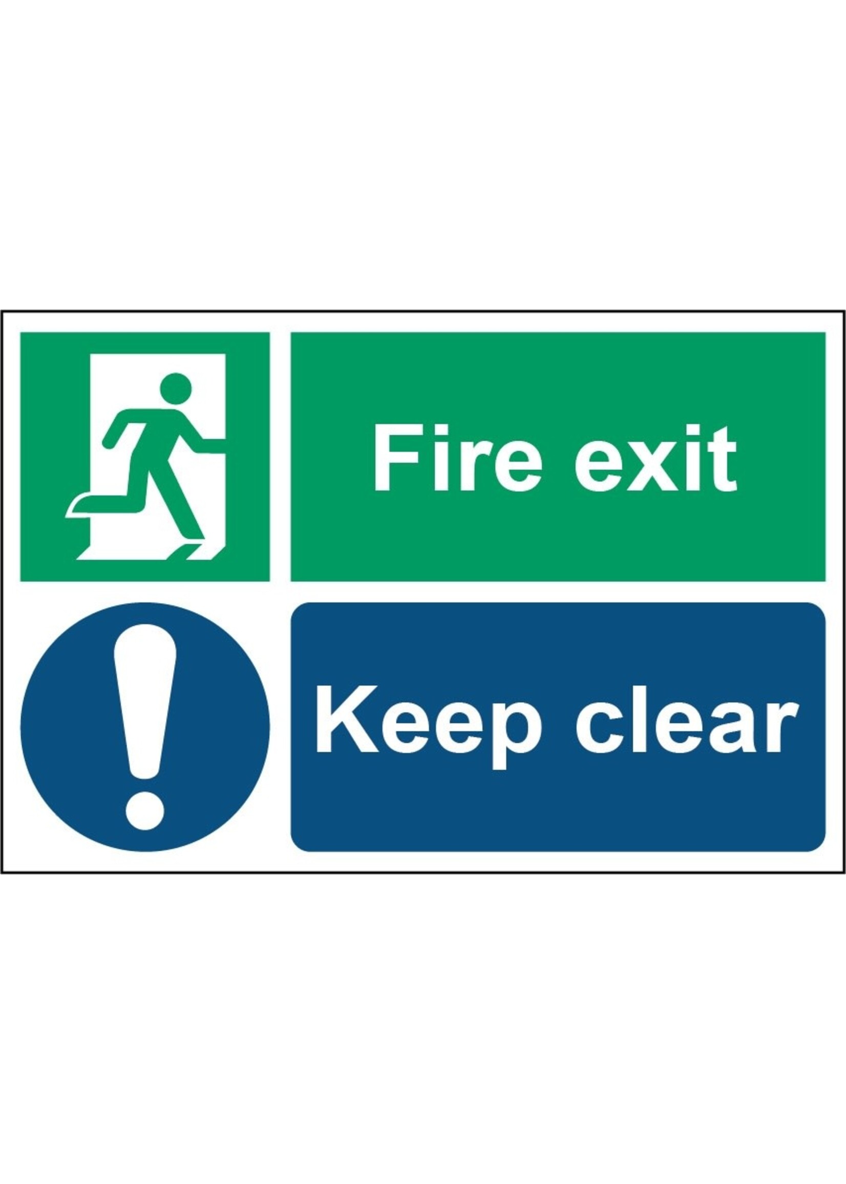 House Nameplate Co Fire Exit Keep Clear 12.5cm