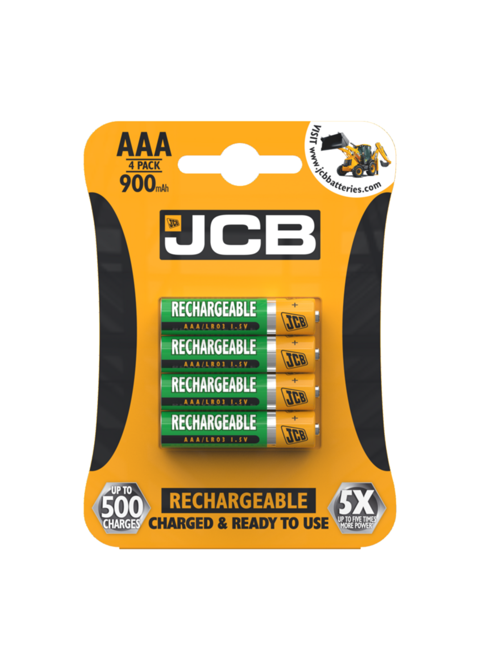 JCB JCB Rechargeable AAA Batteries 900mAh 4 Pack