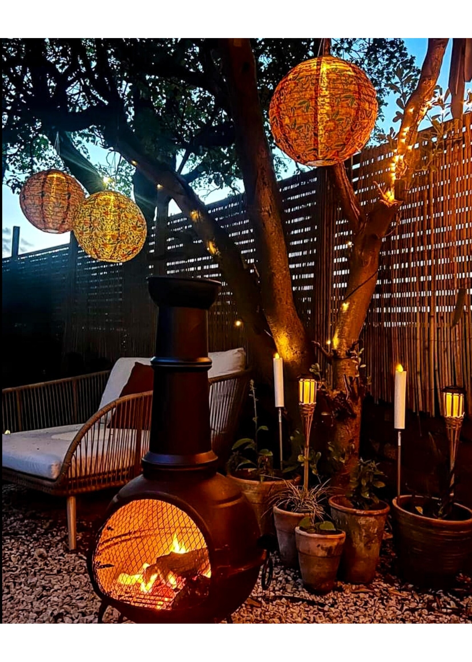 Lumineo Solar Bamboo Torch With Flame Effect