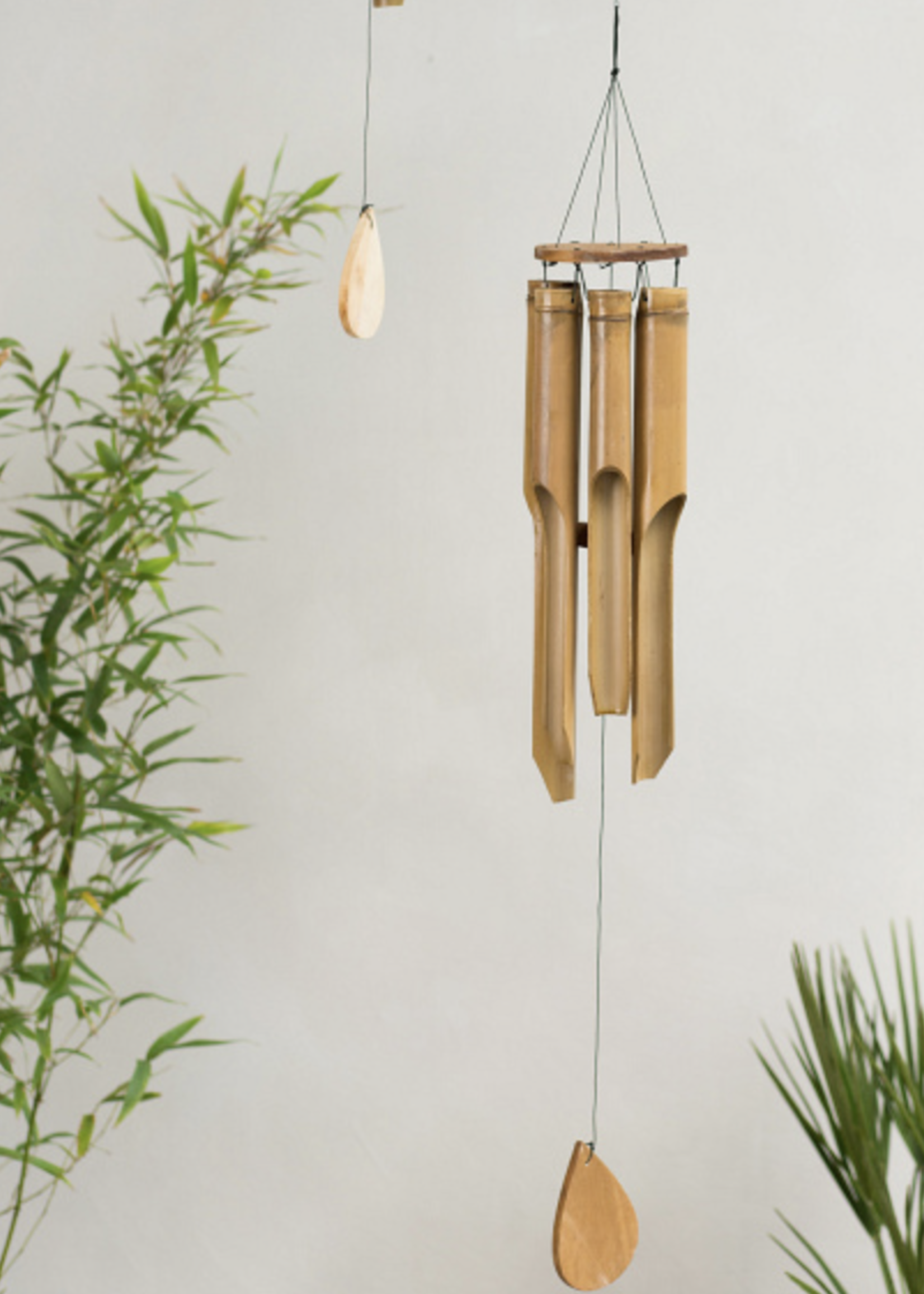 Namaste Bamboo Windchime Round Wooden Top 40cm