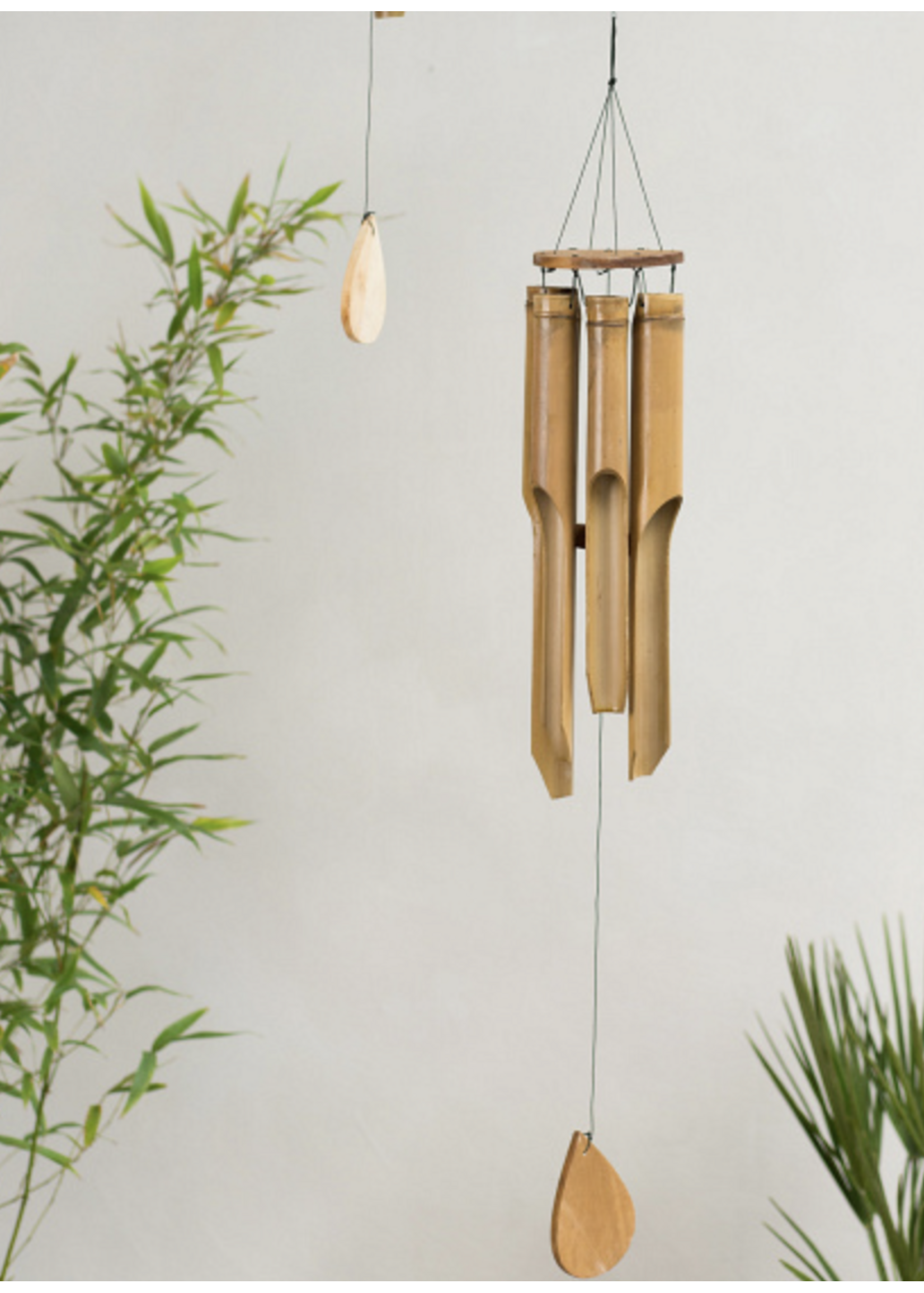 Namaste Bamboo Windchime Round Wooden Top 40cm