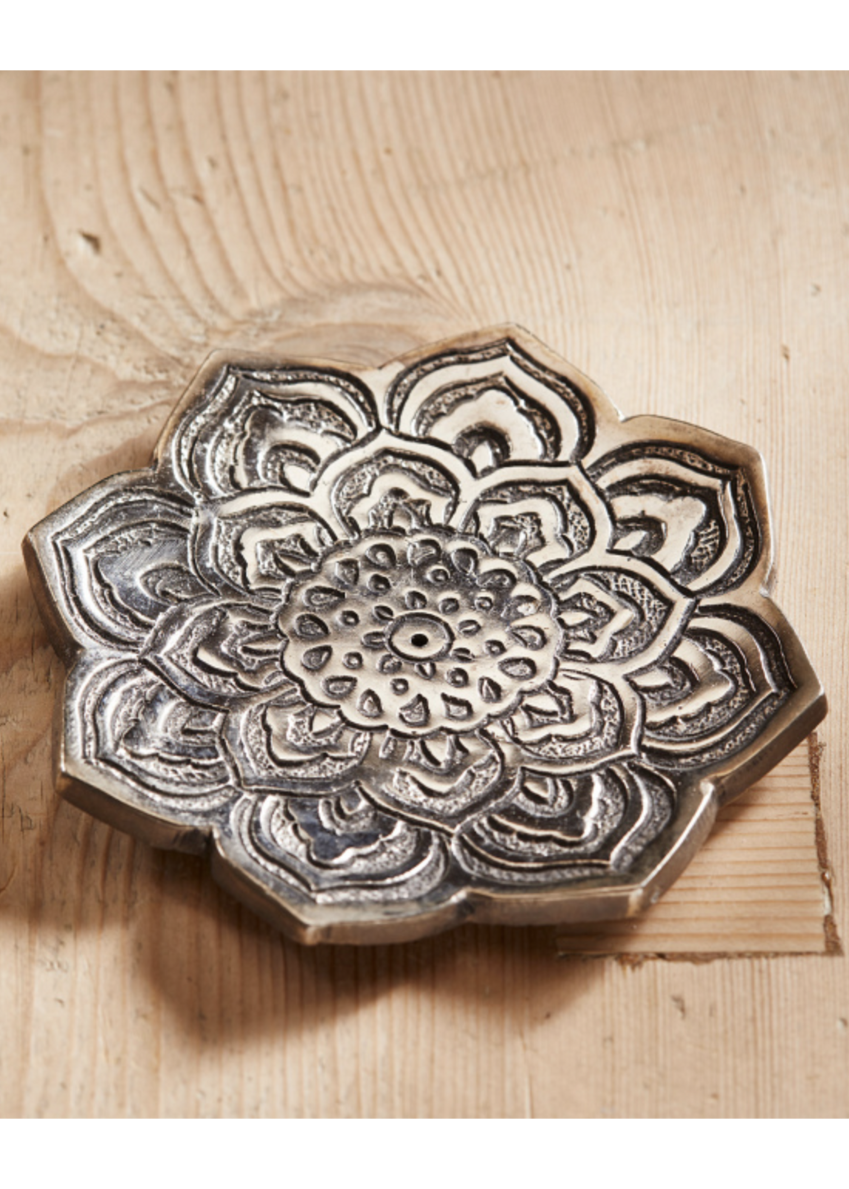 Namaste Flower Shaped Aluminium Incense Holder