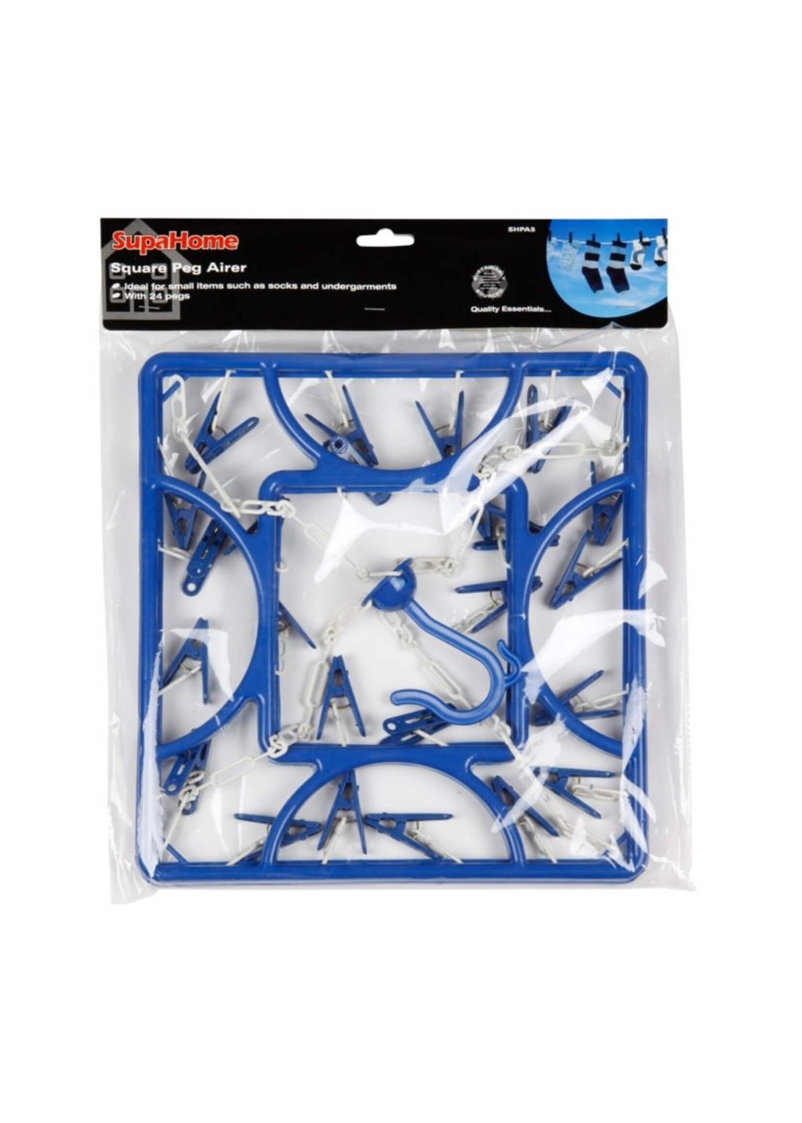 SupaHome SupaHome Square 24 Peg Blue Sock Airer