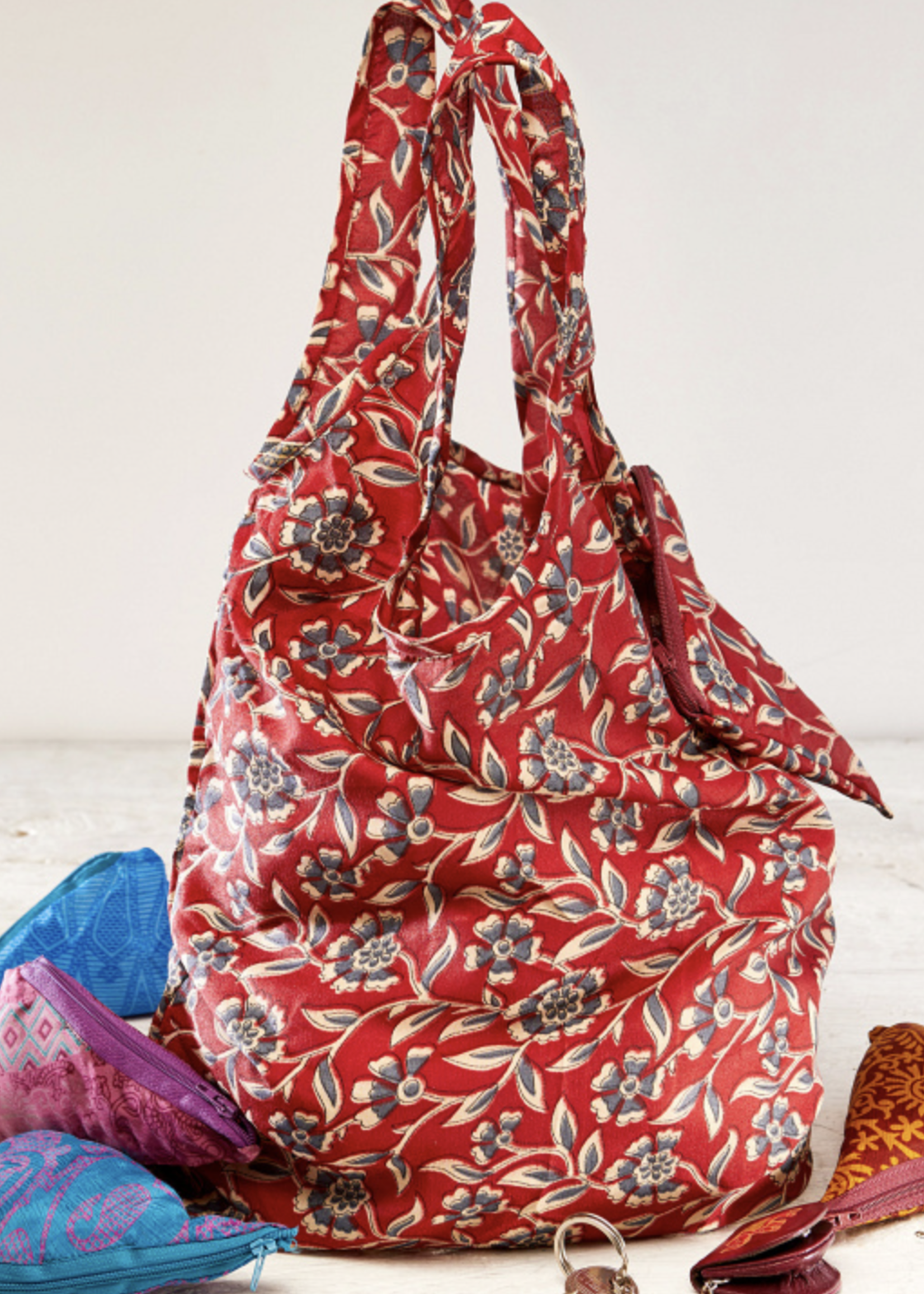 Namaste Recycled Sari Folding Shopping Bags