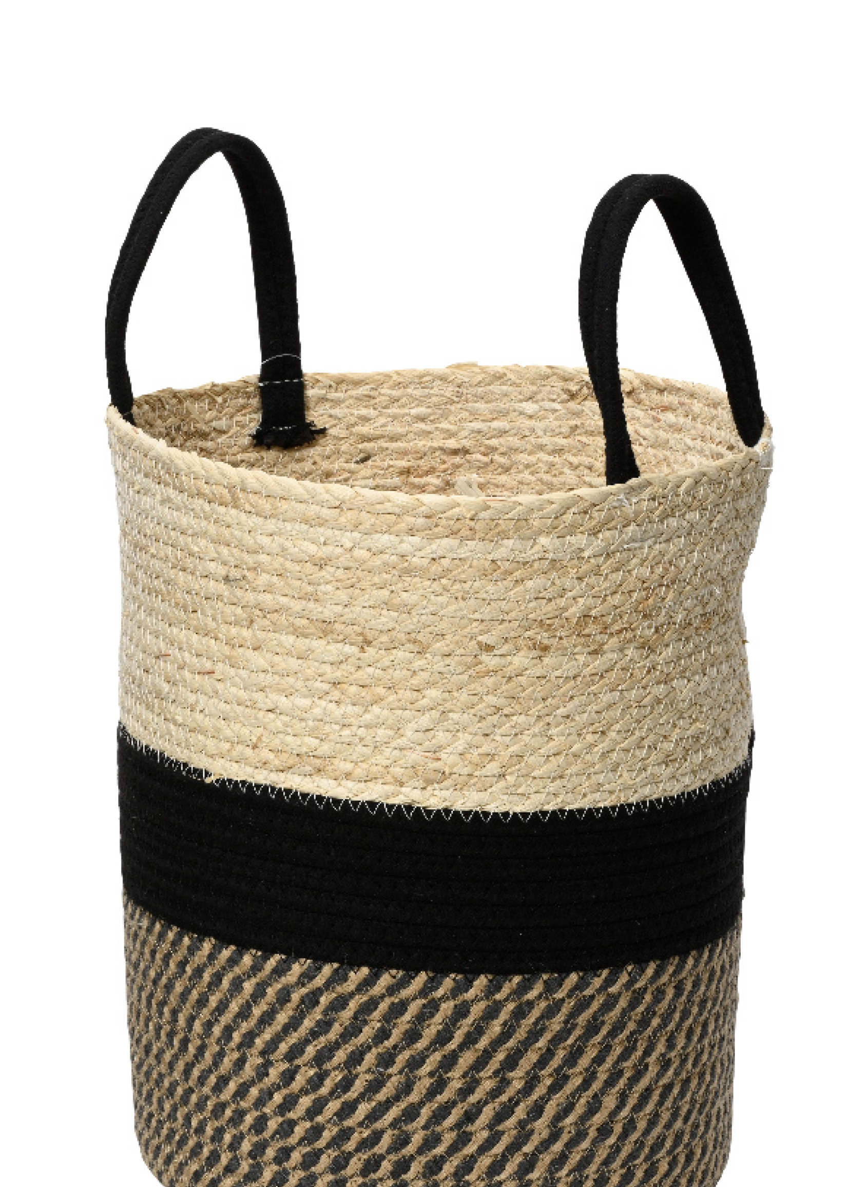 Decoris Black and Natural Basket 30x31cm