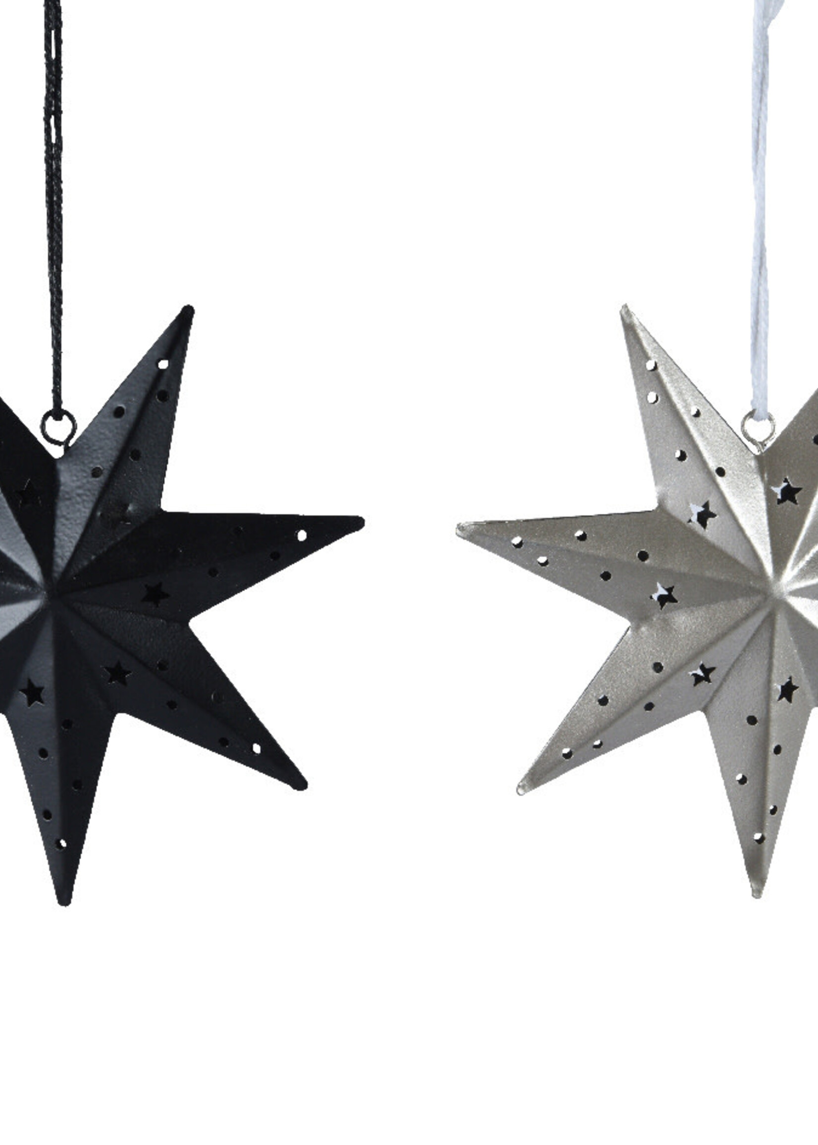 Lumineo Iron Black or Silver Hanging Stars (price is for one)