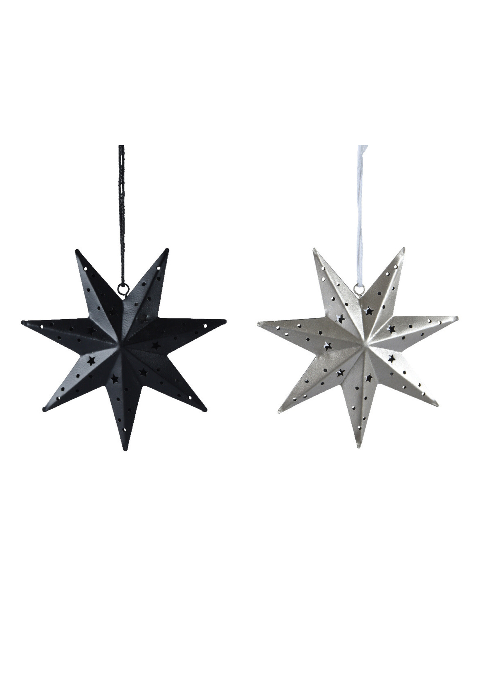 Lumineo Iron Black or Silver Hanging Stars (price is for one)