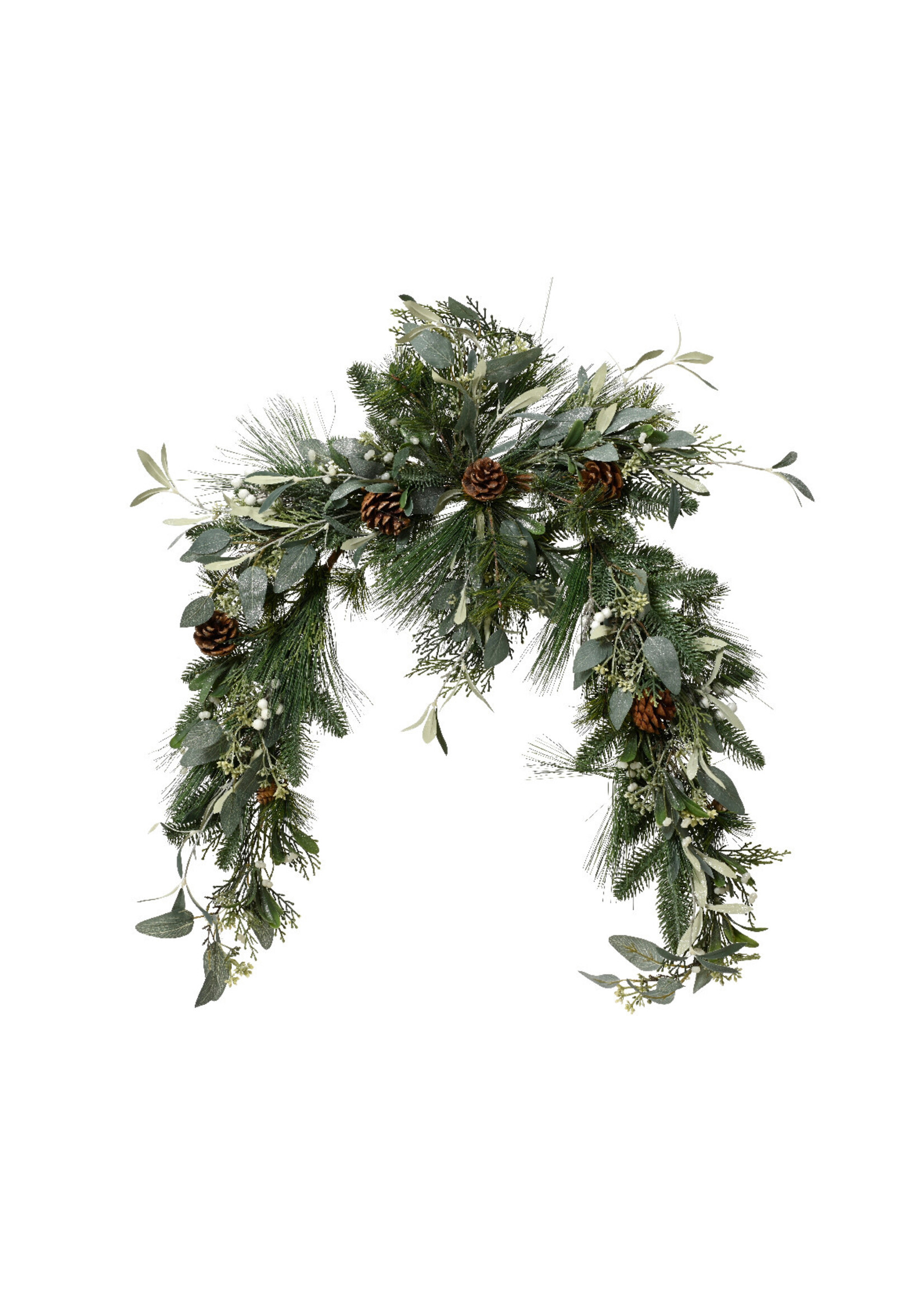 Decoris Indoor Eucalyptus Garland With Pinecones - 1.2m
