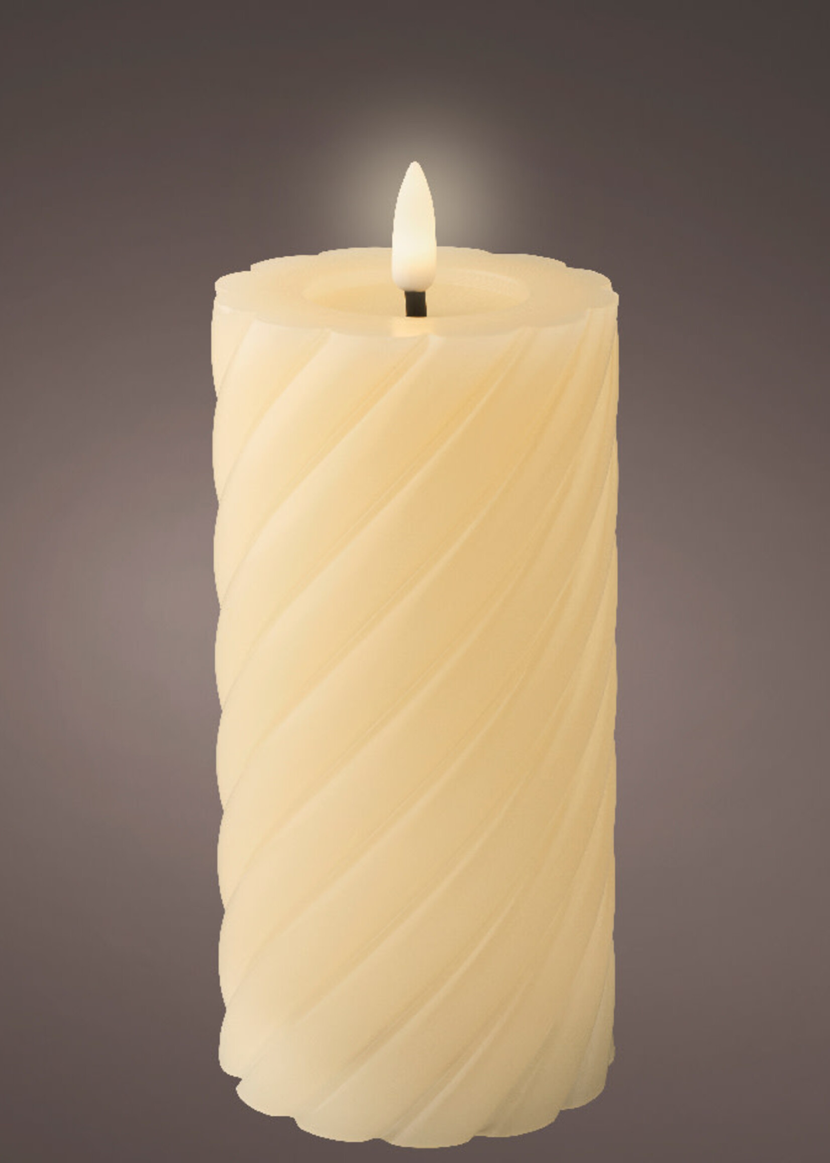 Lumineo LED Twisted Wax Candle 17cm