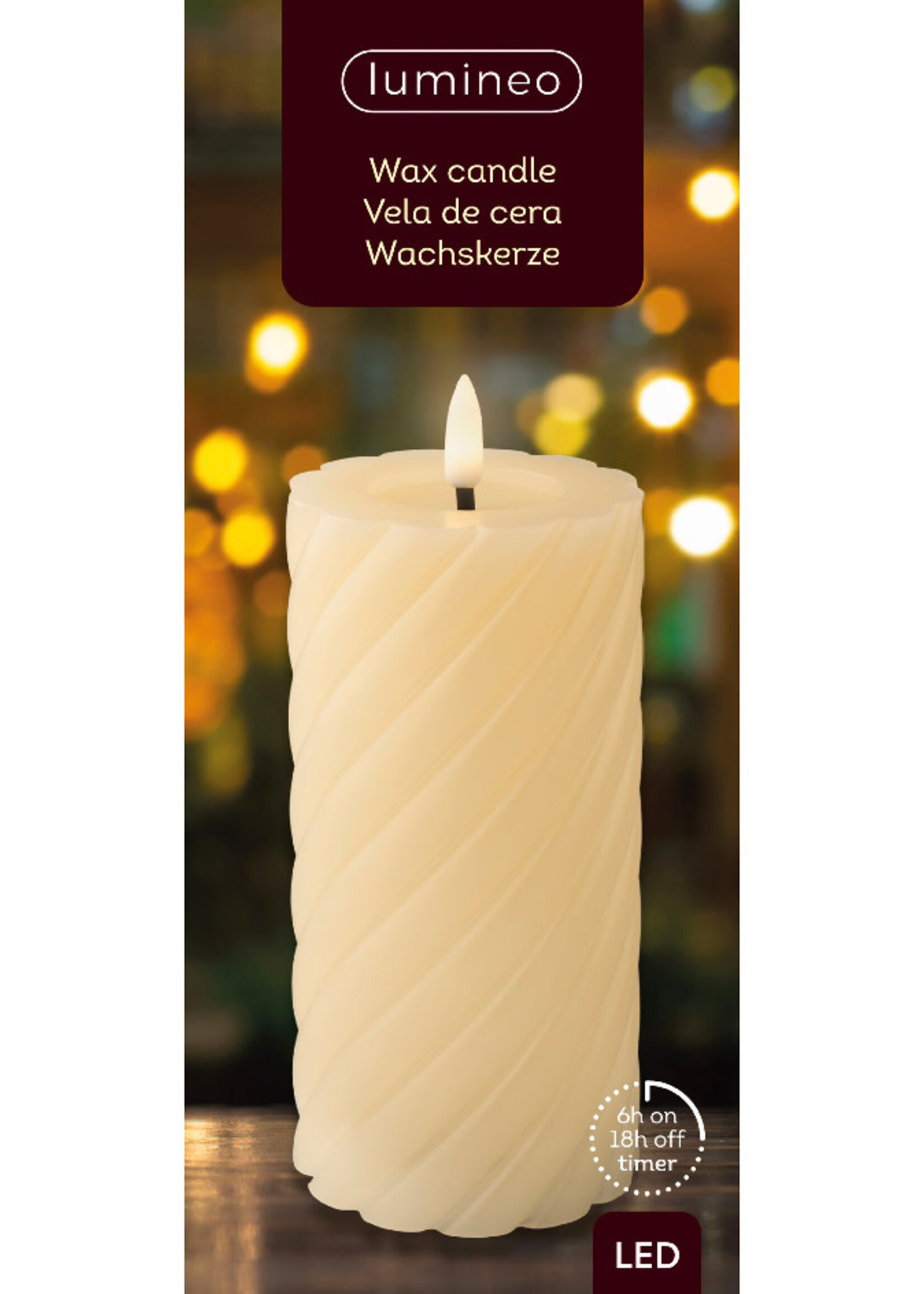 Lumineo LED Twisted Wax Candle 17cm