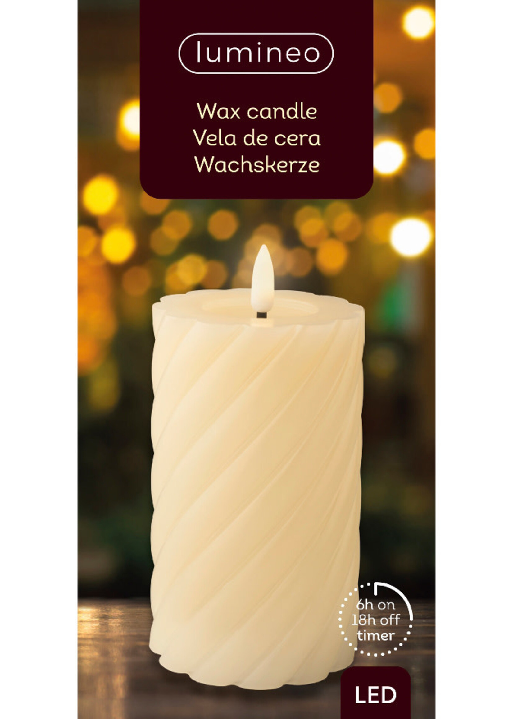 Lumineo LED Twisted Wax Candle 14cm