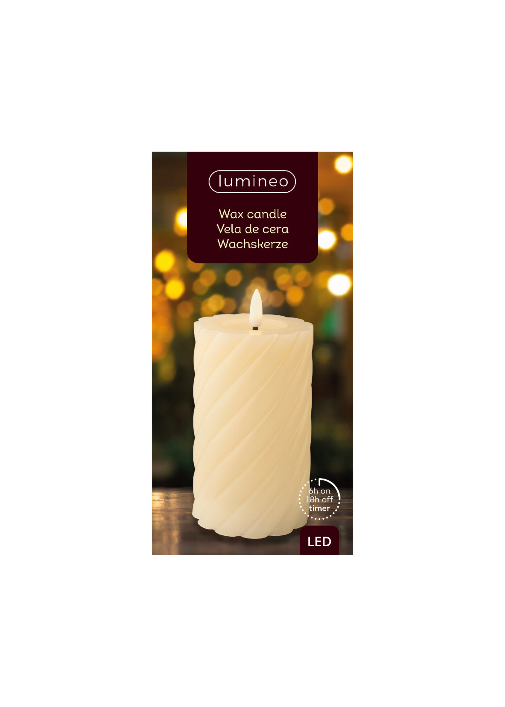 Lumineo LED Twisted Wax Candle 14cm