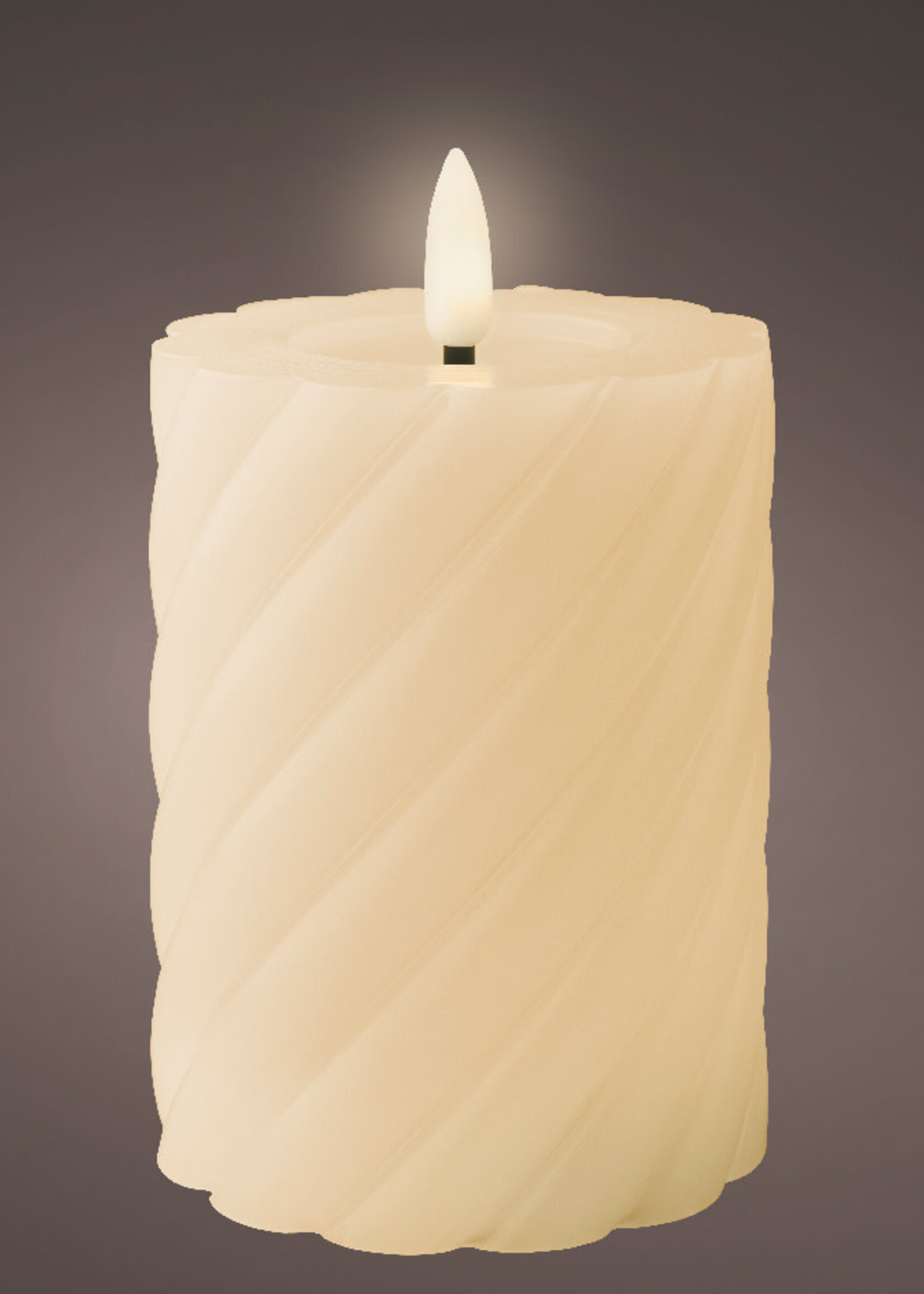 Lumineo LED Twisted Wax Candle 12cm