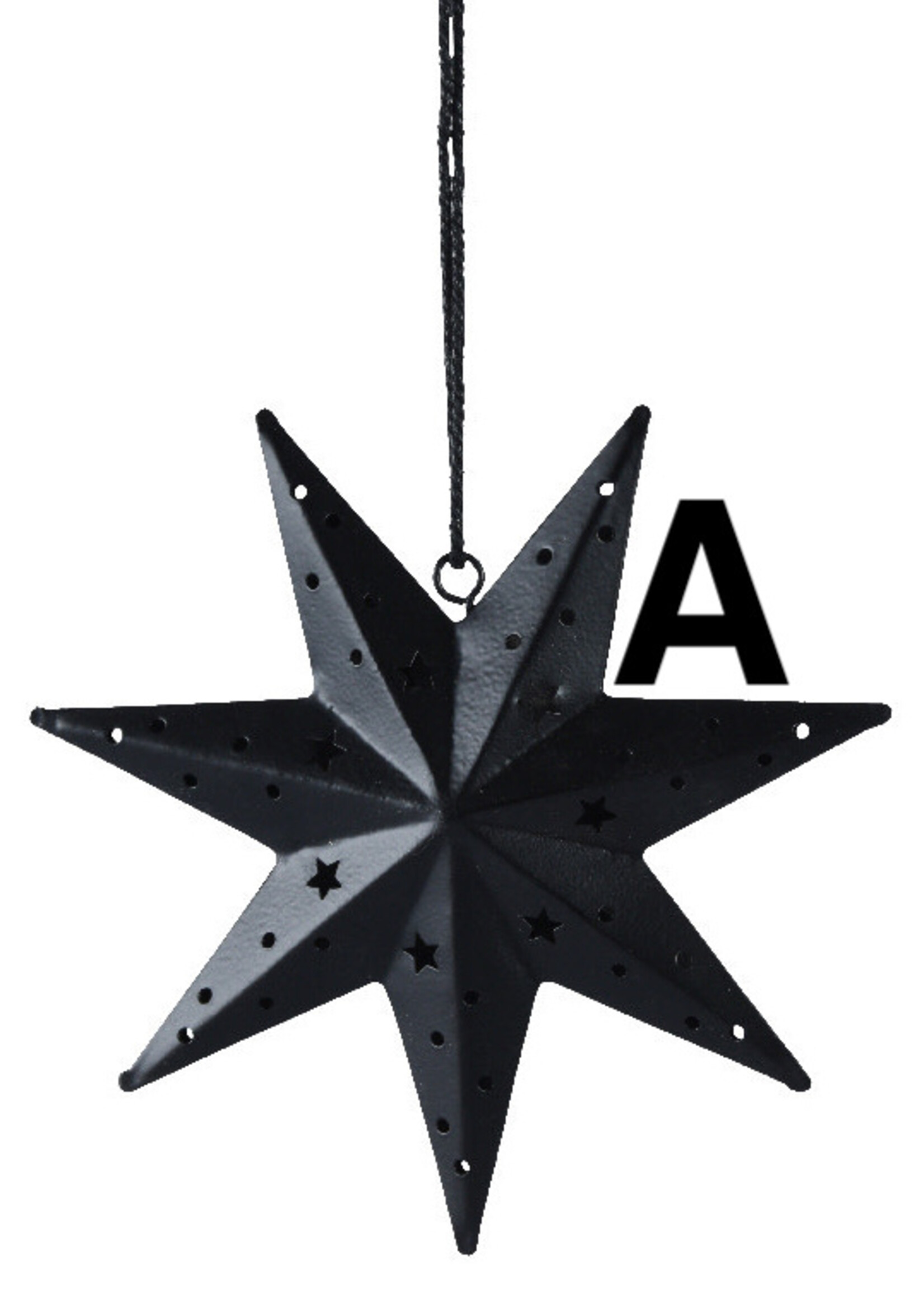 Lumineo Iron Black or Silver Hanging Stars (price is for one)