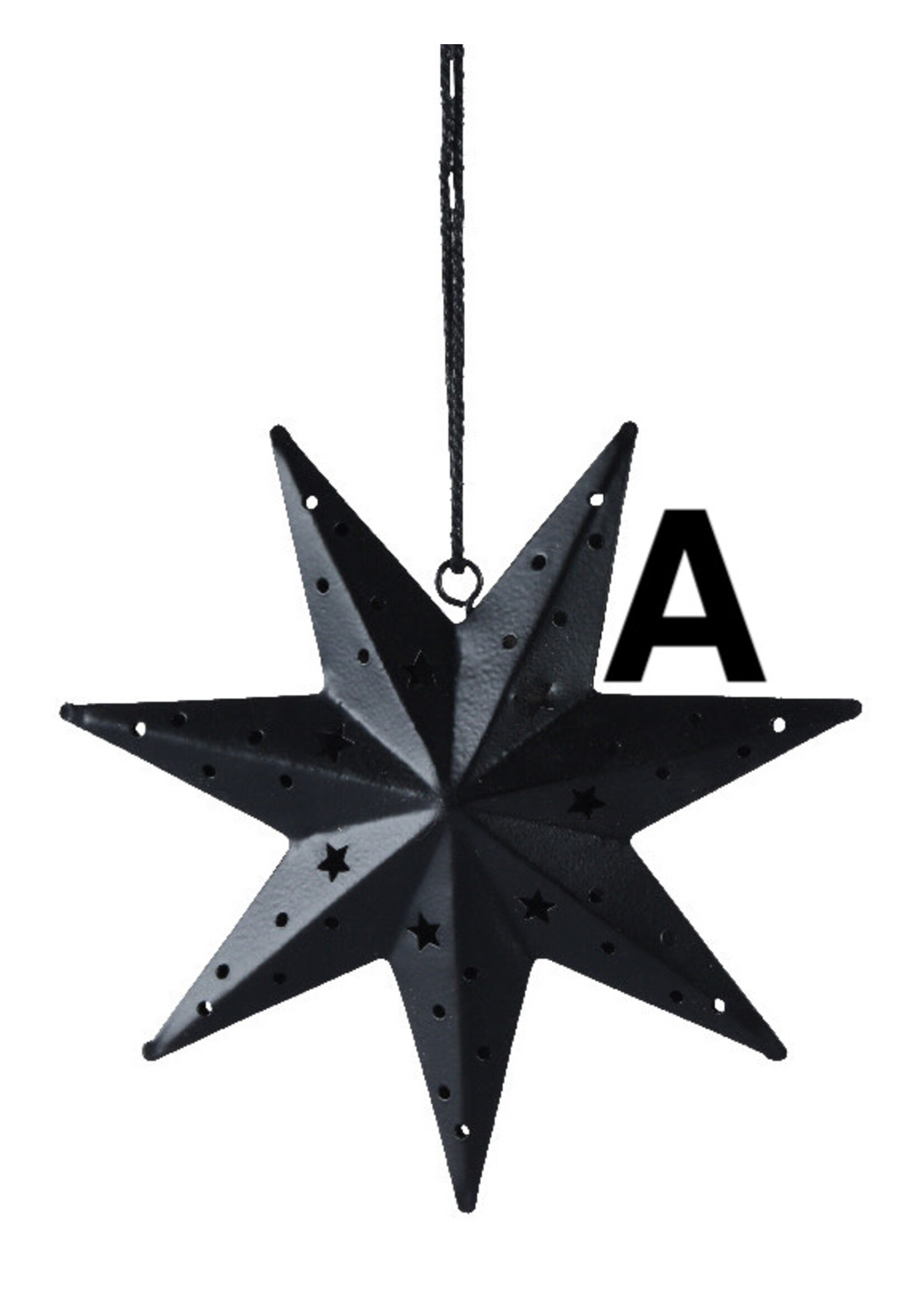 Lumineo Iron Black or Silver Hanging Stars (price is for one)