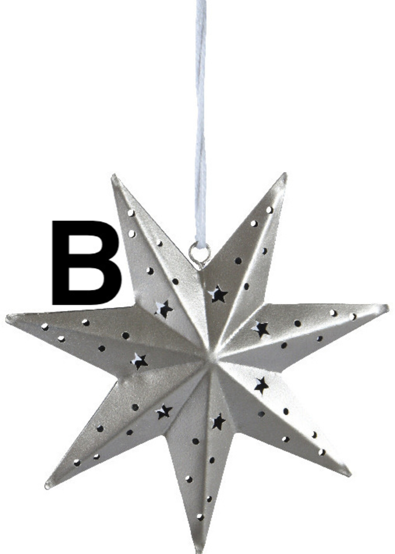 Lumineo Iron Black or Silver Hanging Stars (price is for one)