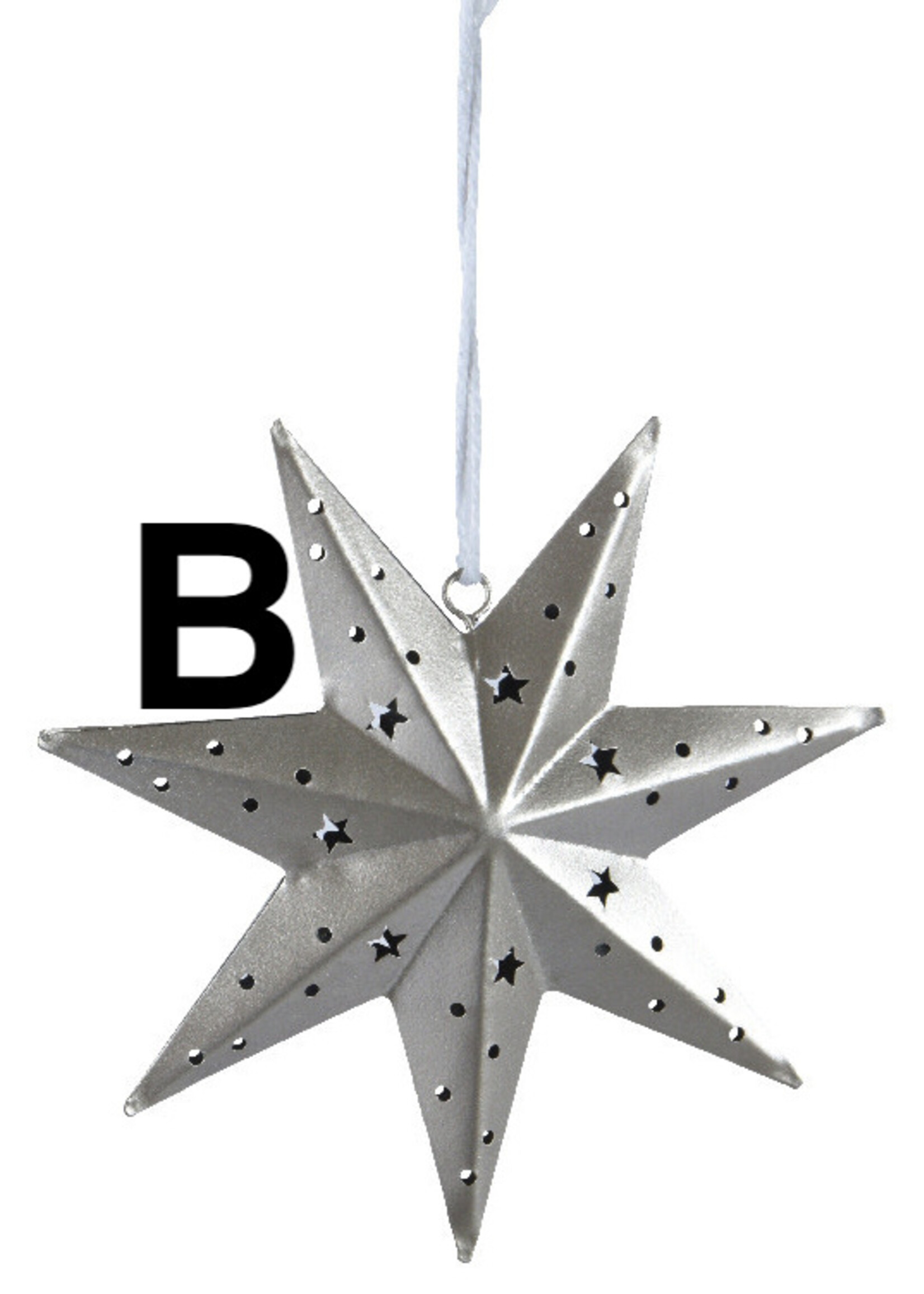 Lumineo Iron Black or Silver Hanging Stars (price is for one)