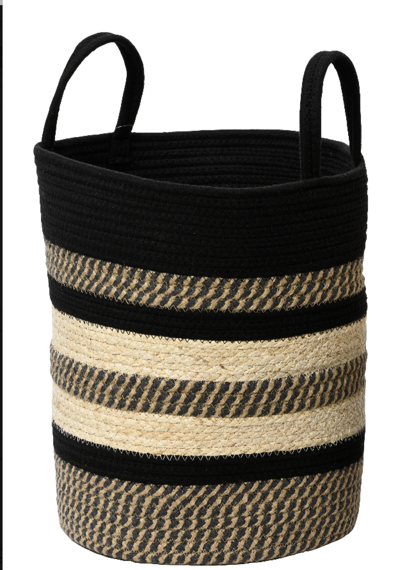 Decoris Black and Natural Basket 35x34cm