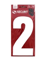 Securit White Self Adhesive Wheelie Bin Numbers Pack 2 No 2