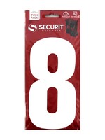 Securit White Self Adhesive Wheelie Bin Numbers Pack 2 No 8