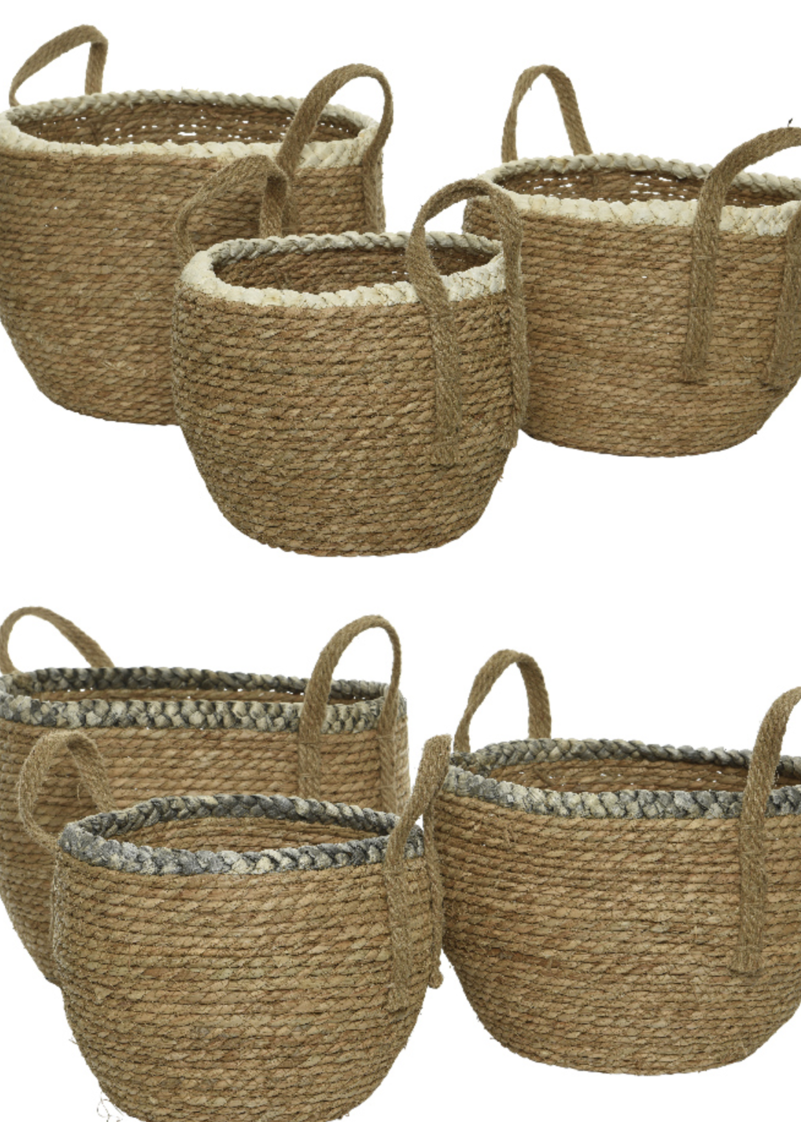 Decoris Basket rush grass braided cornleaf Large 35cm