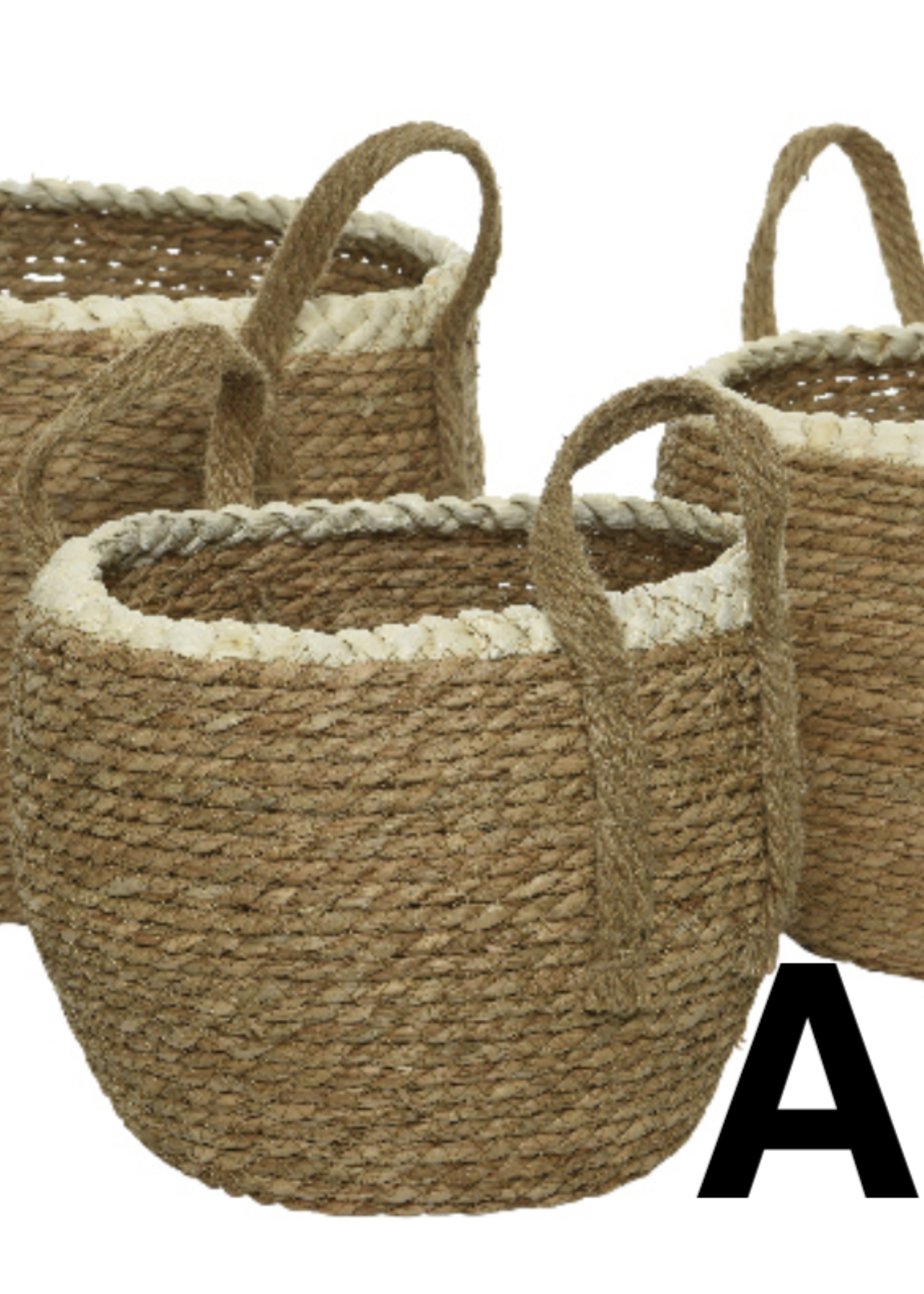 Decoris Basket rush grass braided cornleaf Large 35cm