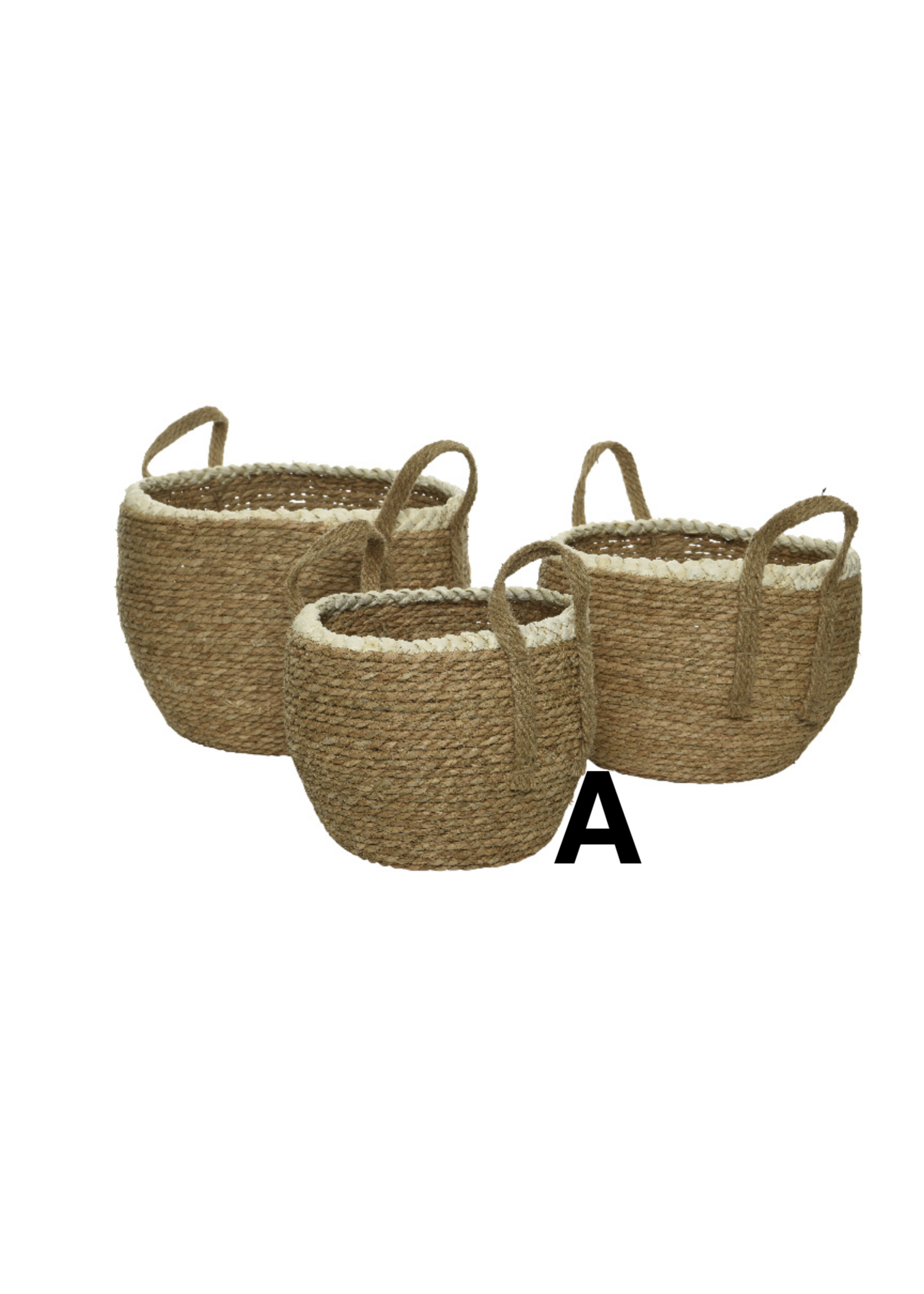 Decoris Basket rush grass braided cornleaf Large 35cm