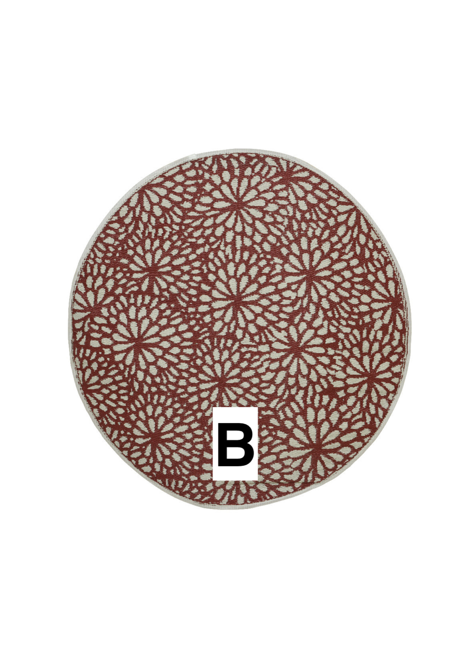 Decoris Outdoor Rug Round Floral- Yellow, Red, Yellow  150cm