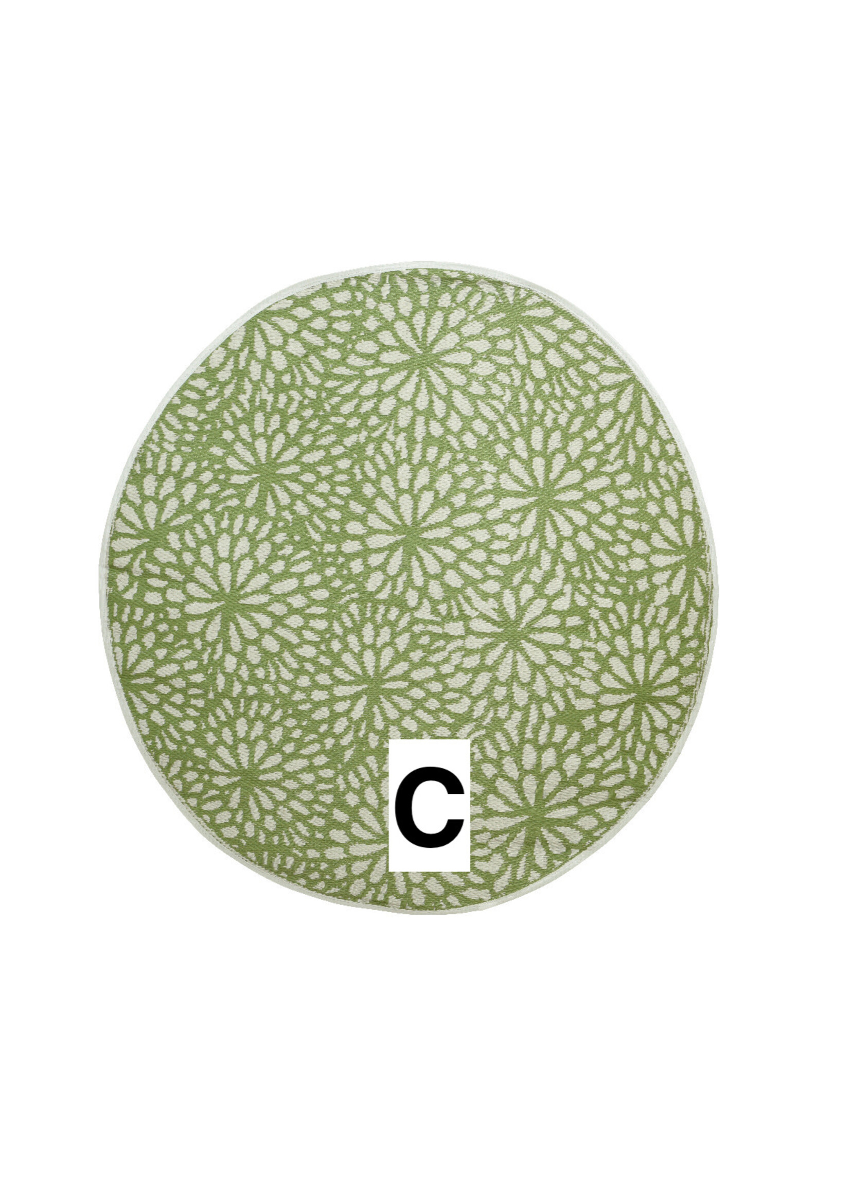 Decoris Outdoor Rug Round Floral- Yellow, Red, Yellow  150cm