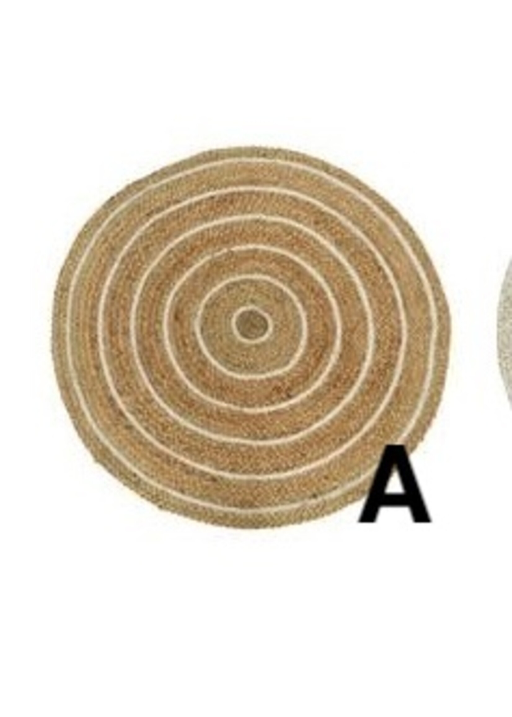 Kaemingk Jute Round Rug White 90cm