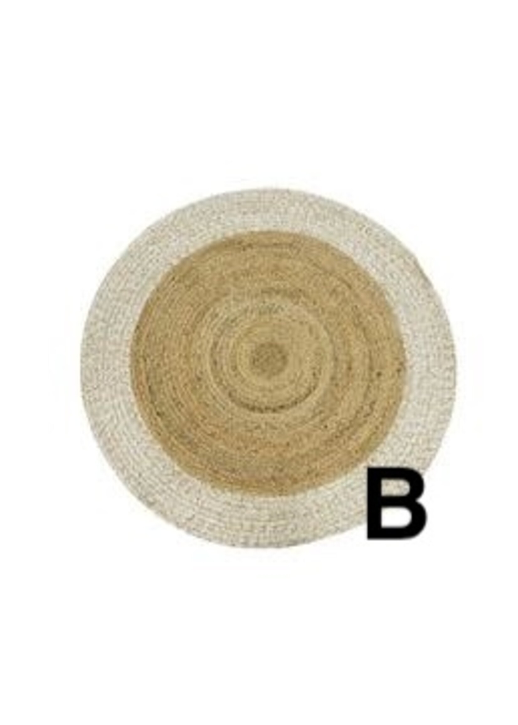 Kaemingk Jute Round Rug White 90cm