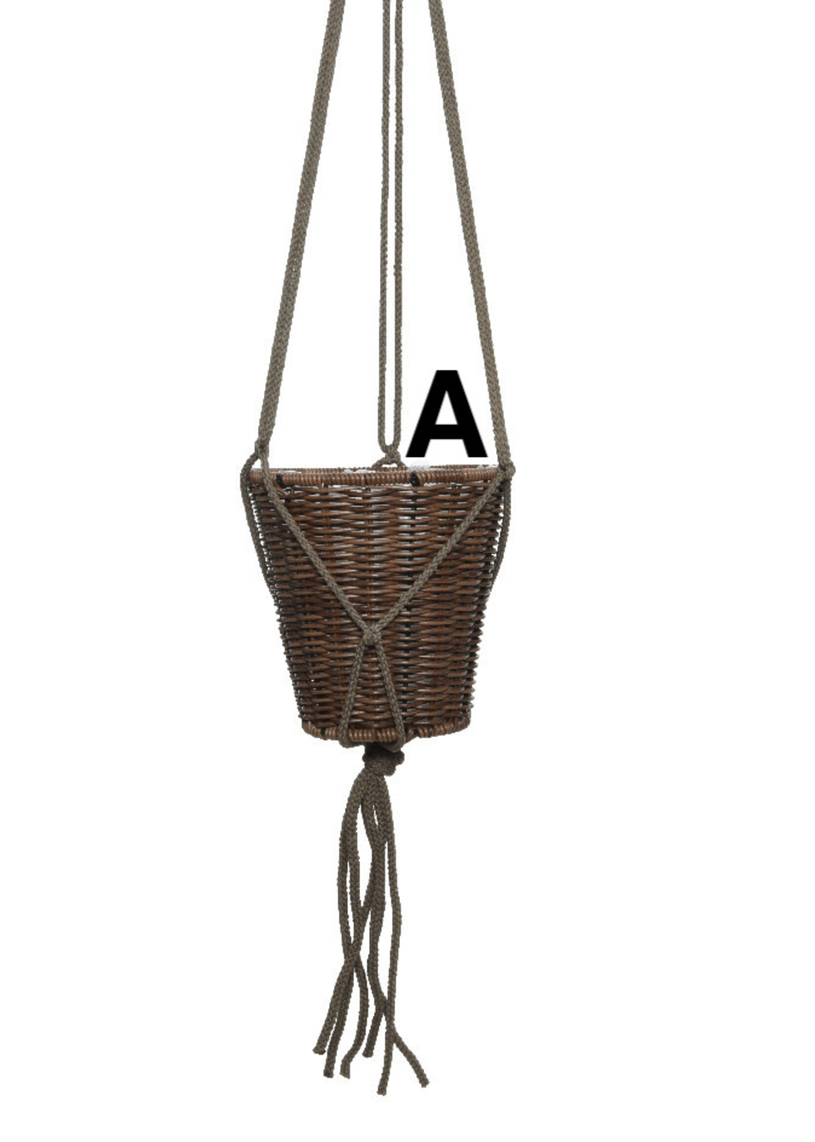 Decoris Wicker Hanging Plant Basket  16 x 17cm