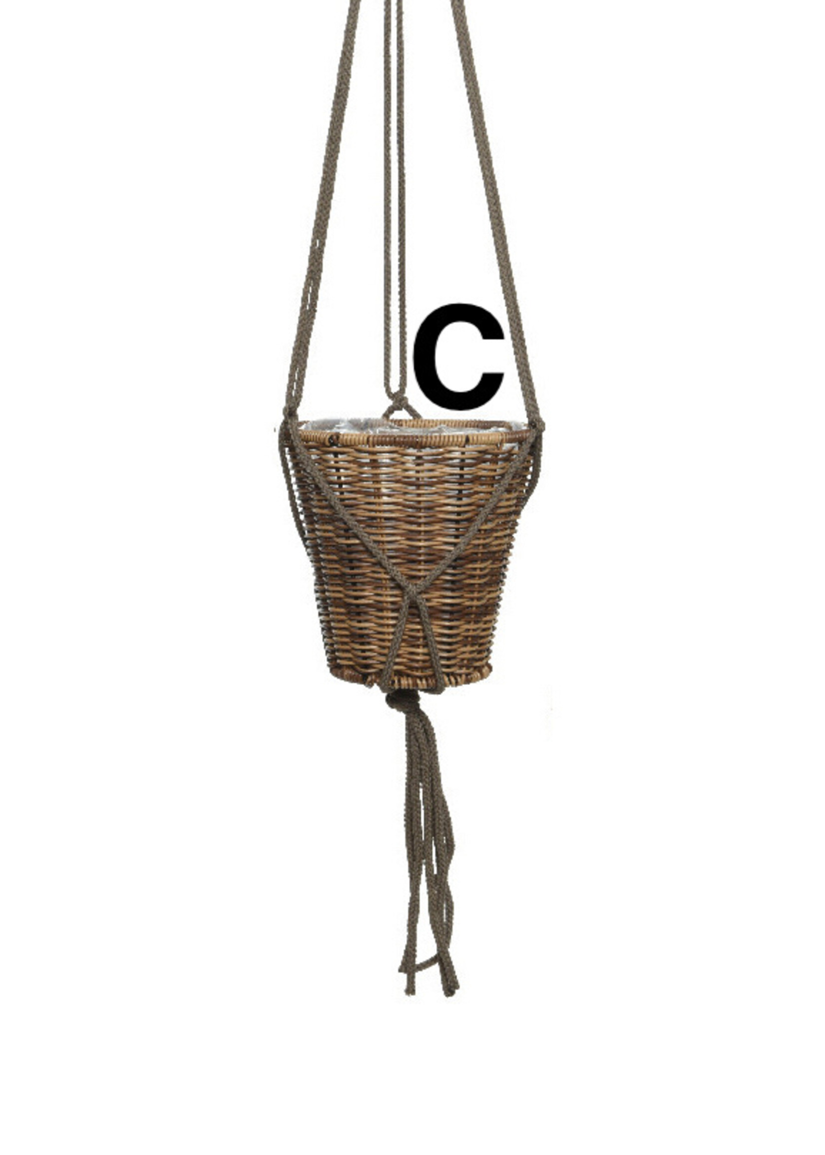 Decoris Wicker Hanging Plant Basket  16 x 17cm
